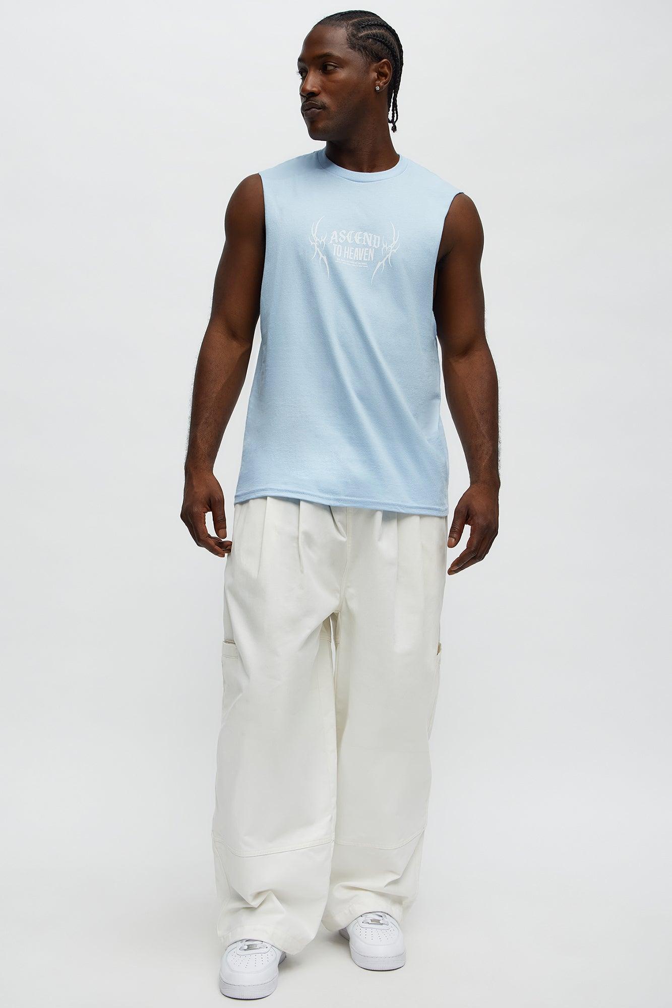 Ascend To Heaven Muscle Tee - Light Blue Male Product Image