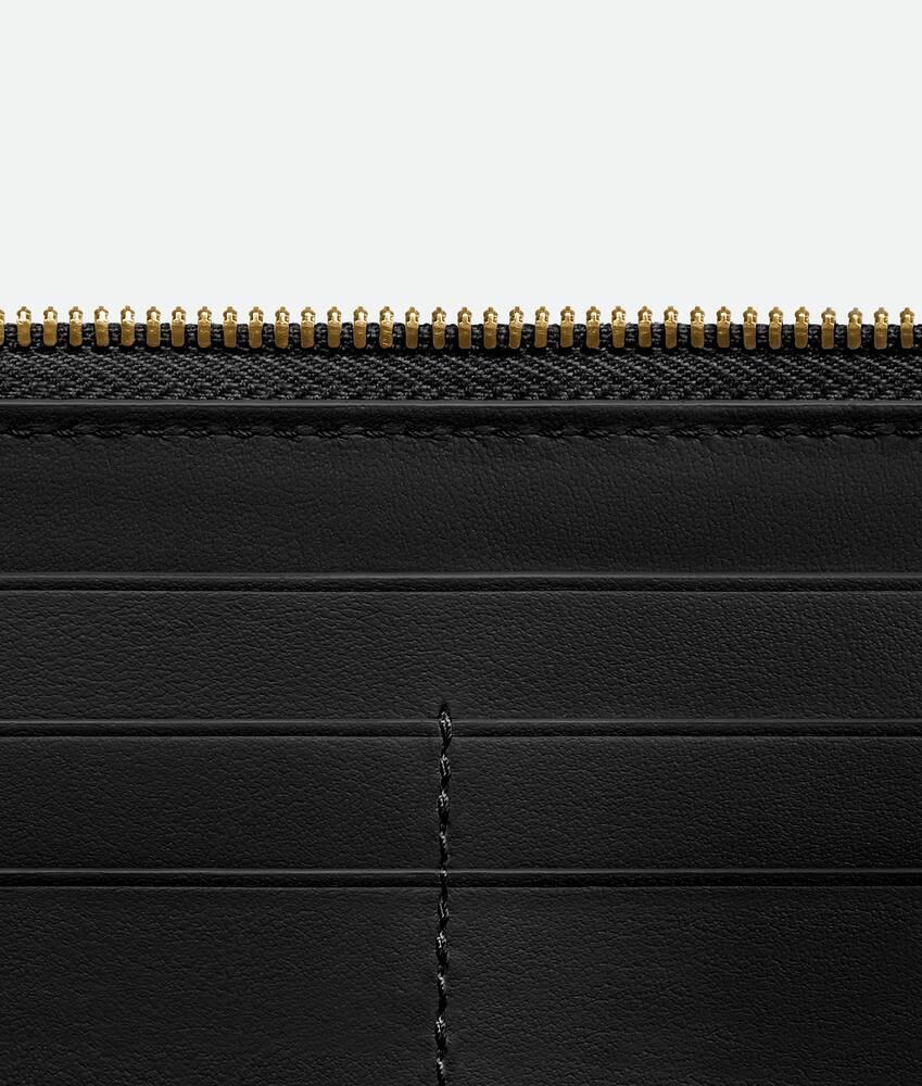 Women's Intrecciato Zip Around Wallet in Black Product Image