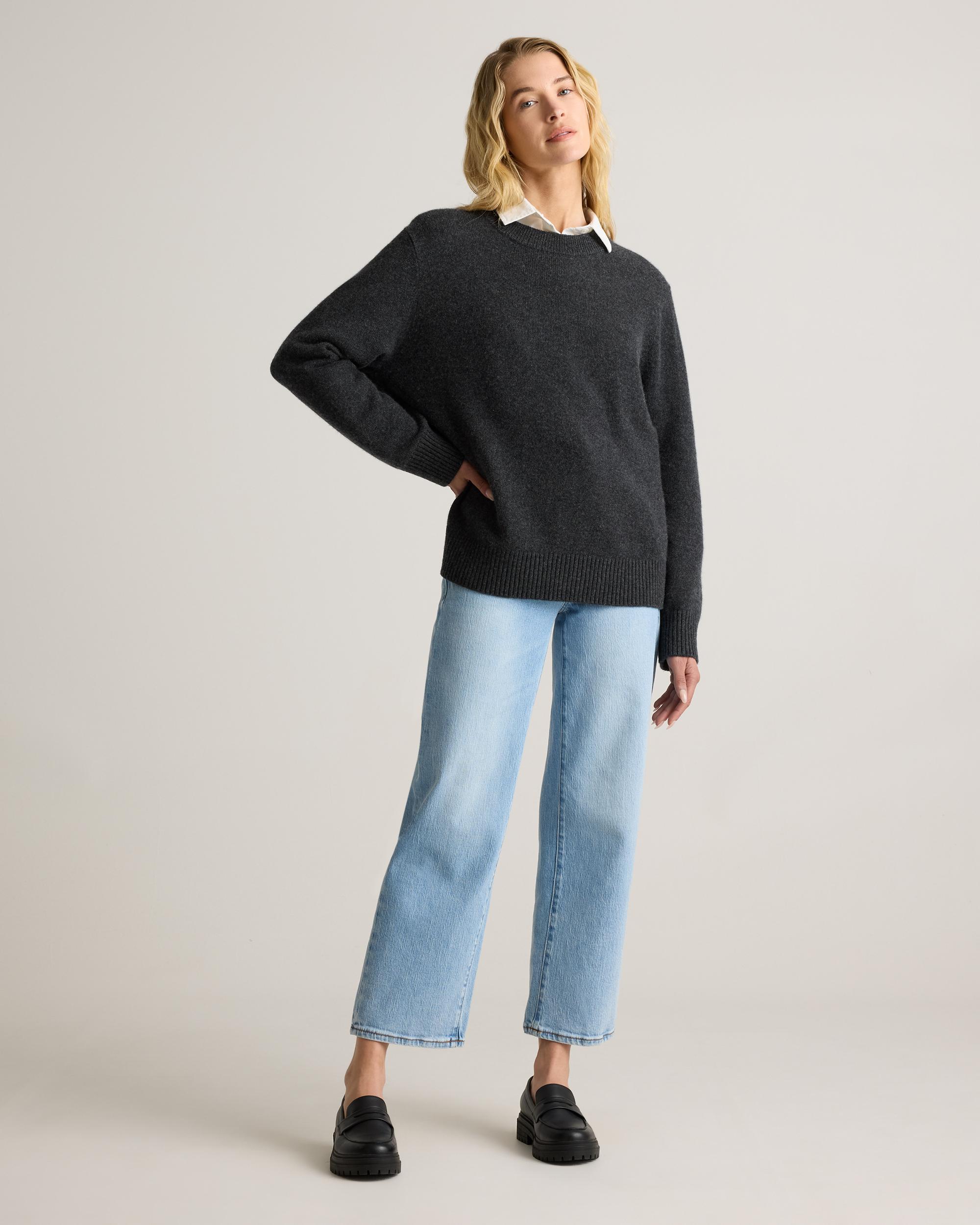 Quince | Women's Mongolian Cashmere Oversized Crewneck Sweater Size XL Product Image
