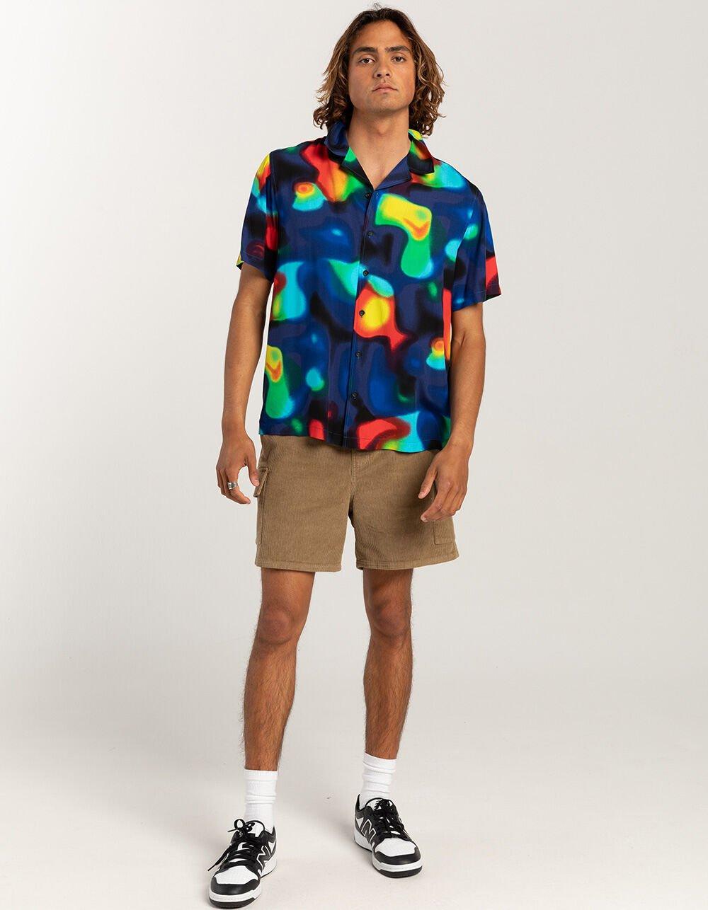 RSQ Mens Lights Rayon Camp Shirt - MULTI Product Image