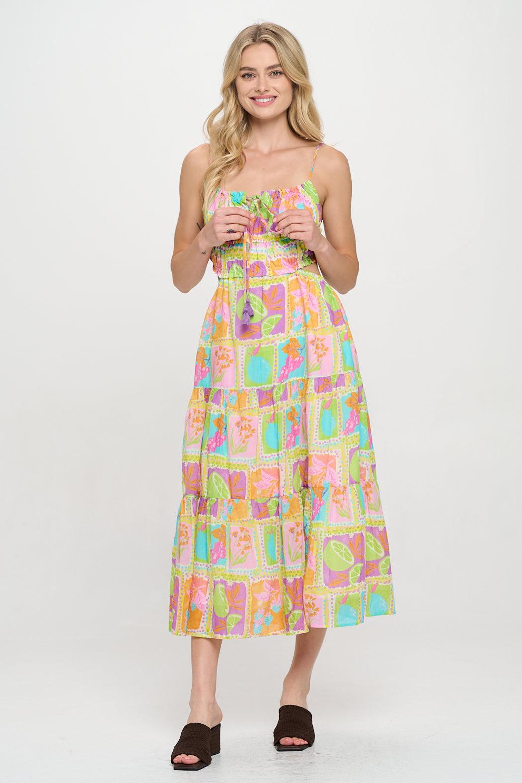 Tropical Mosaic Maxi Dress Product Image