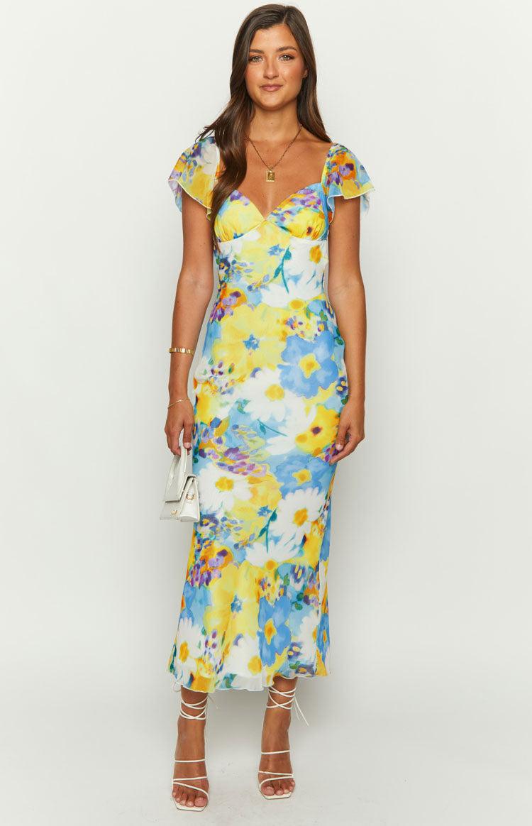 Raymi Blue Floral Chiffon Maxi Dress Baby Product Image