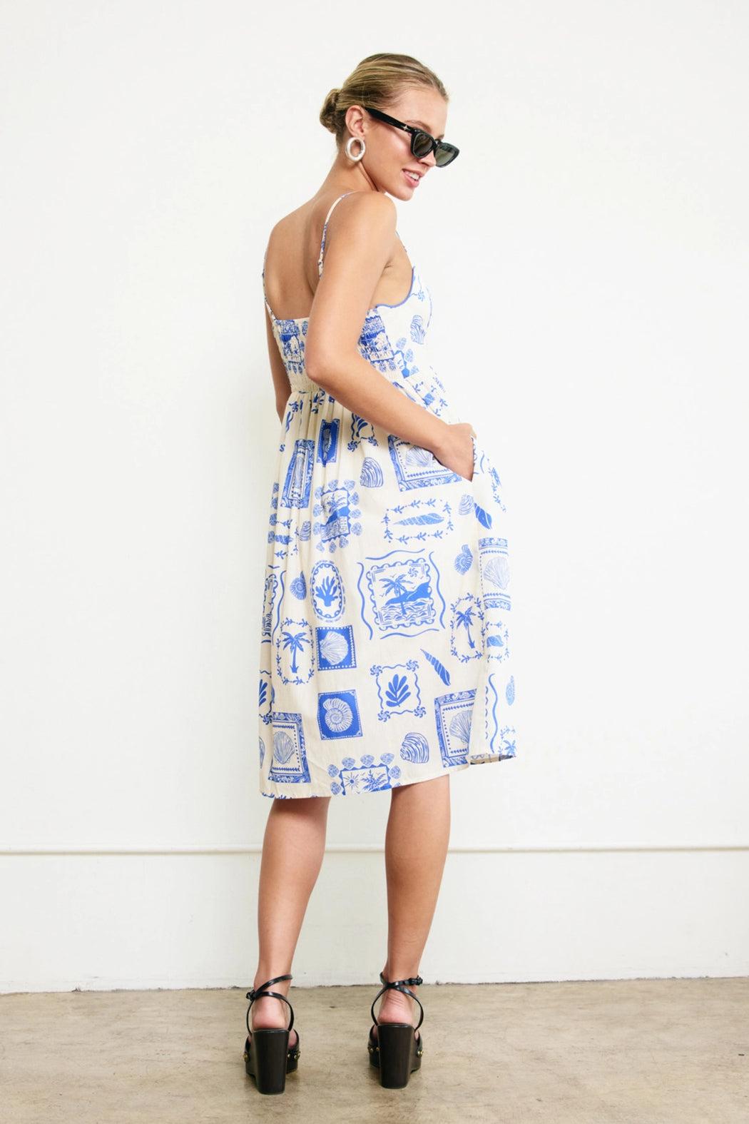 Wavy Neck Beach Dress Product Image