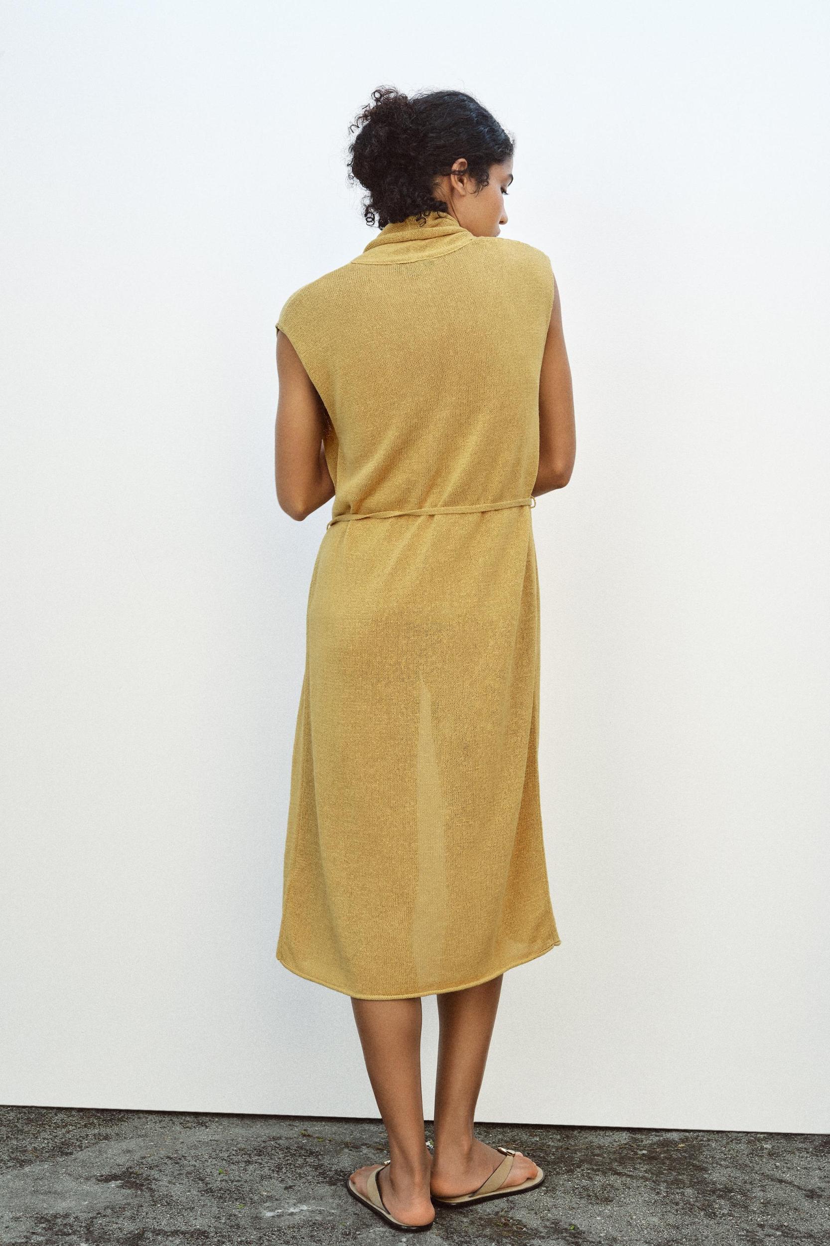 LONG KNIT JACKET WITH LINEN Product Image