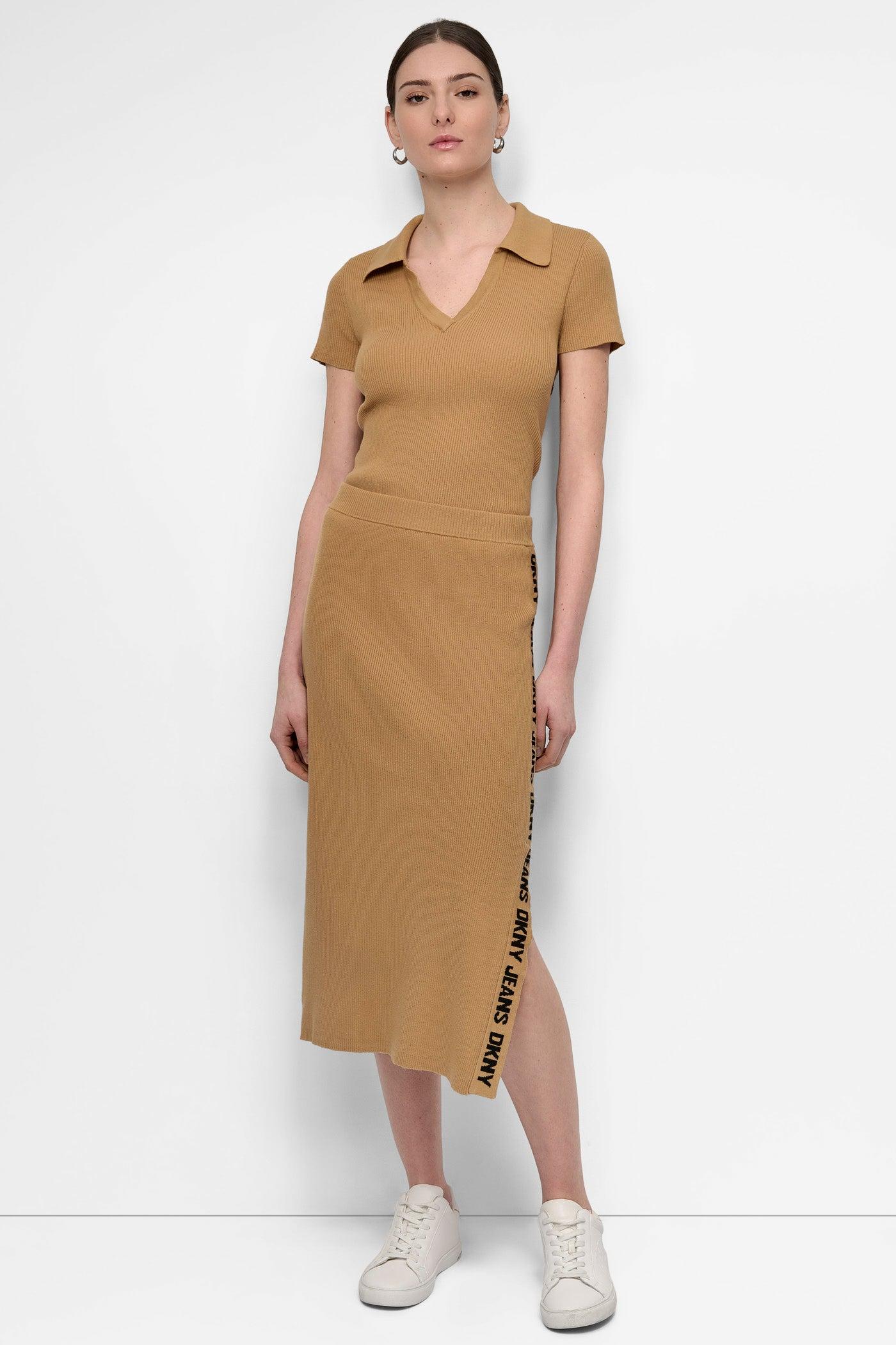 LOGO RIB-KNIT MIDI SKIRT Product Image