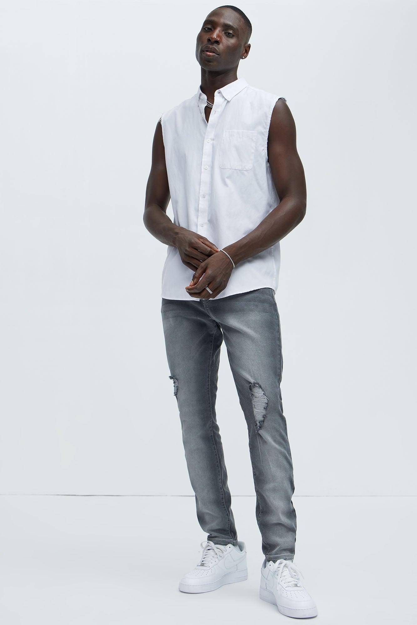 Take No L's Skinny Jean - Grey Product Image