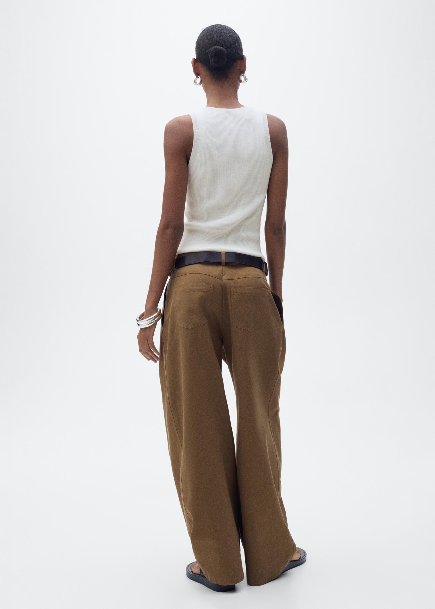 Ribbed knit top - Women | MANGO USA Product Image