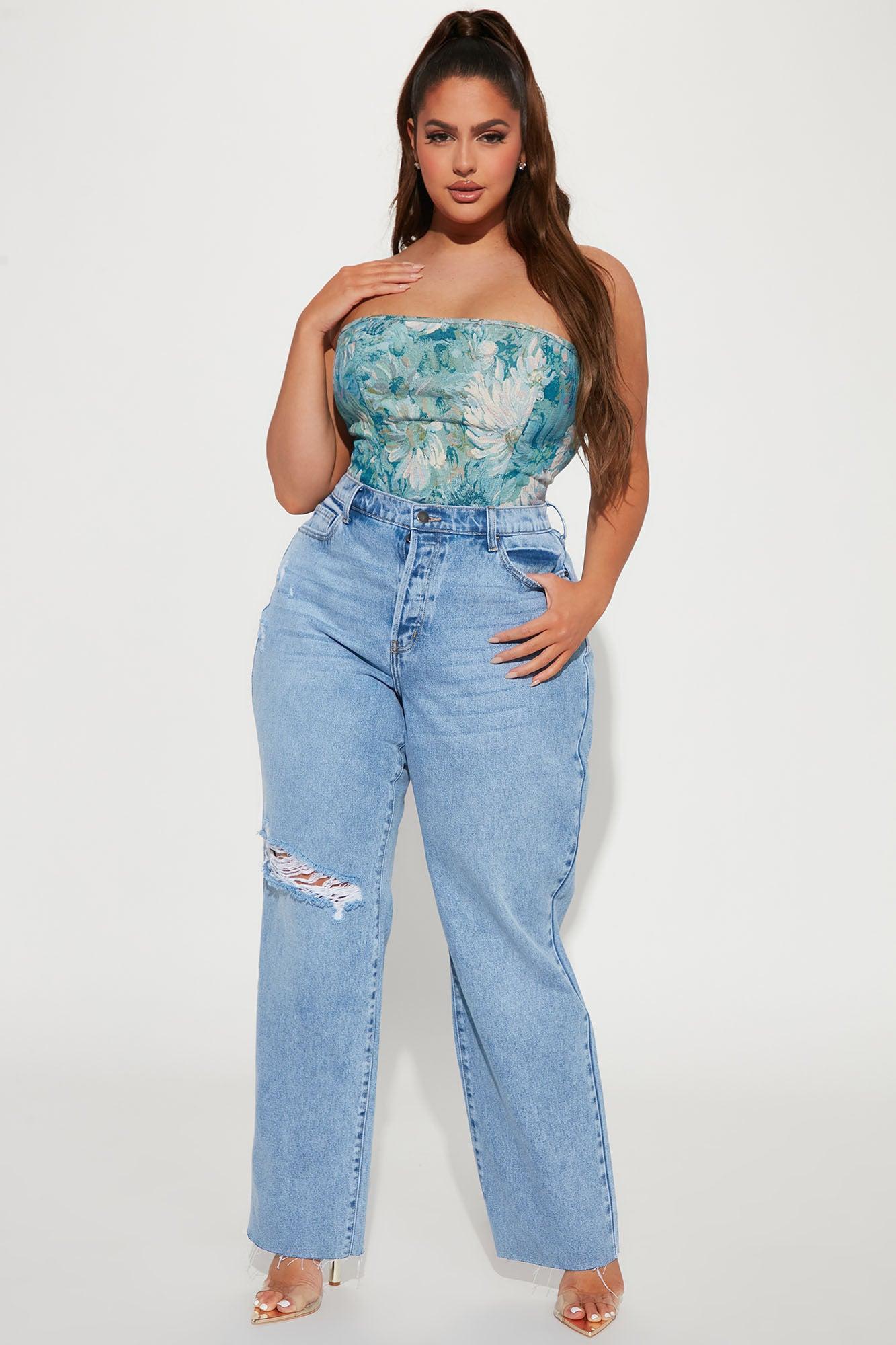 Topanga 90's Ripped Straight Leg Jeans - Medium Wash Product Image
