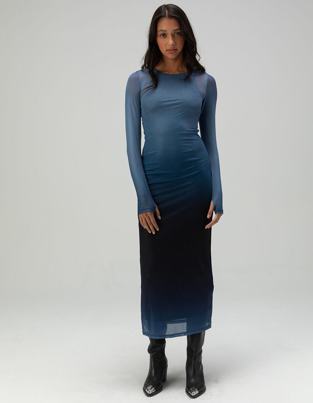 JJXX Rosa Womens Mesh Maxi Dress - BLUE Product Image