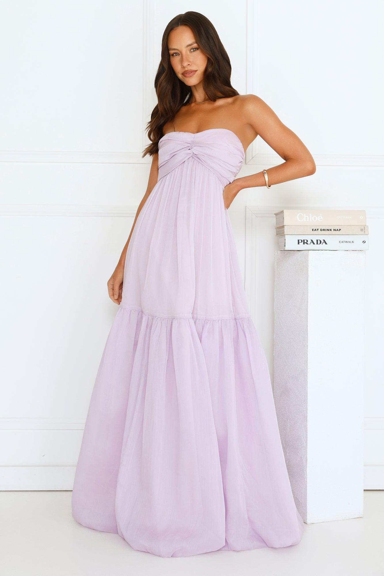 Unforgettable Style Strapless Maxi Dress Lilac Product Image