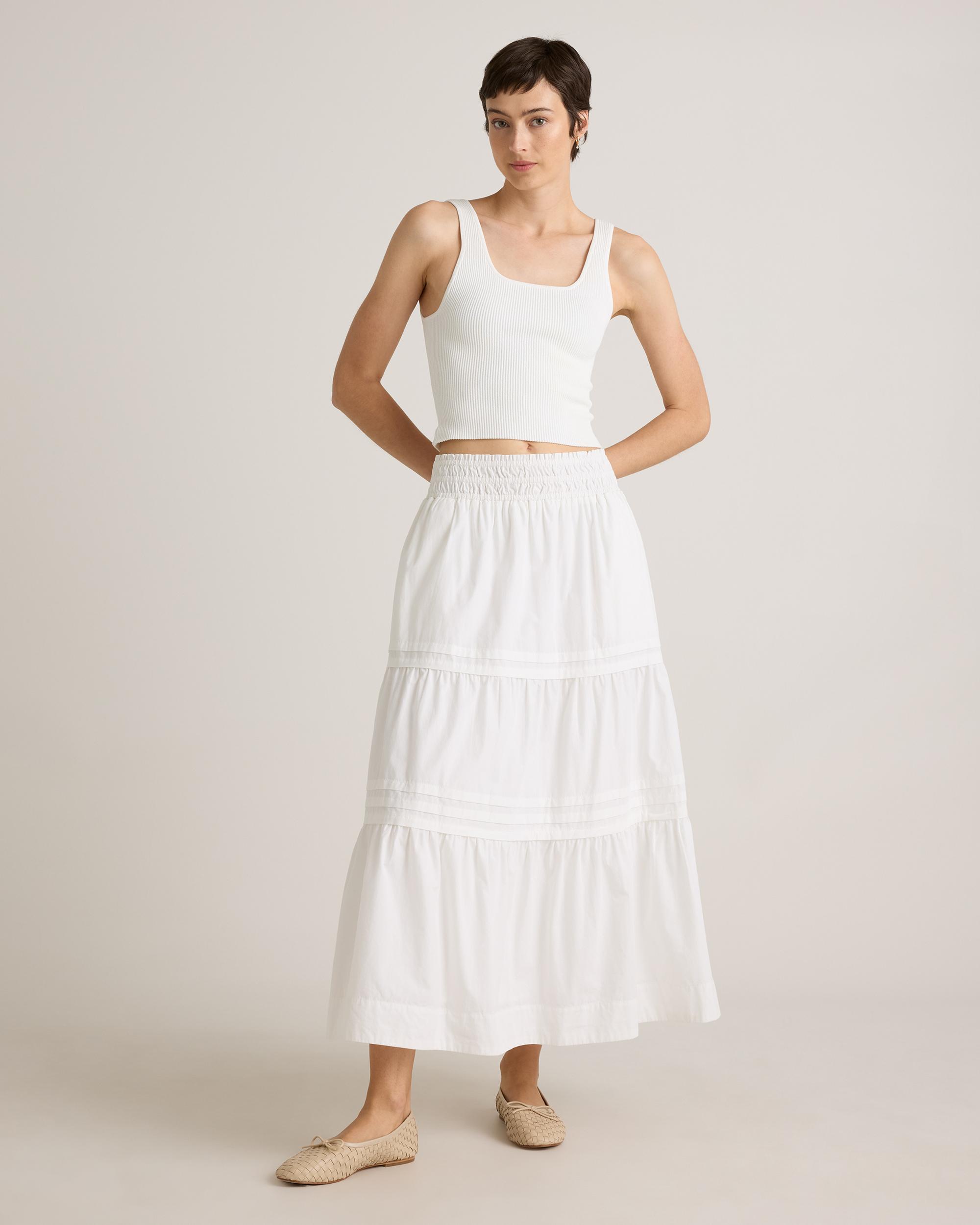Quince | Women's Poplin Tiered Maxi Skirt Organic Cotton Product Image