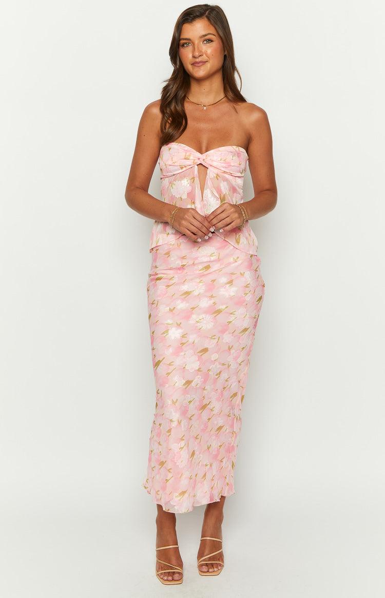 Jacqulin Pink Floral Strapless Top Baby Product Image