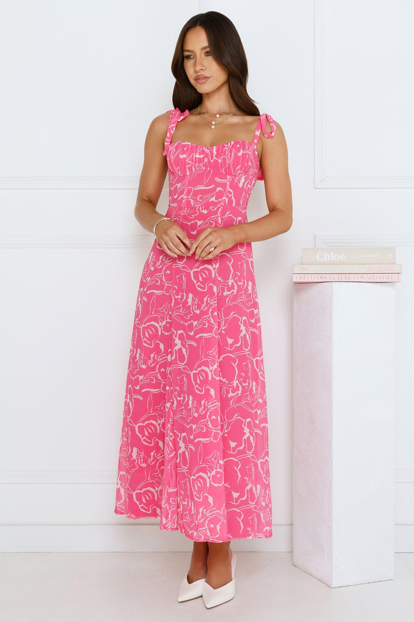 Divine Smile Midi Dress Pink Product Image