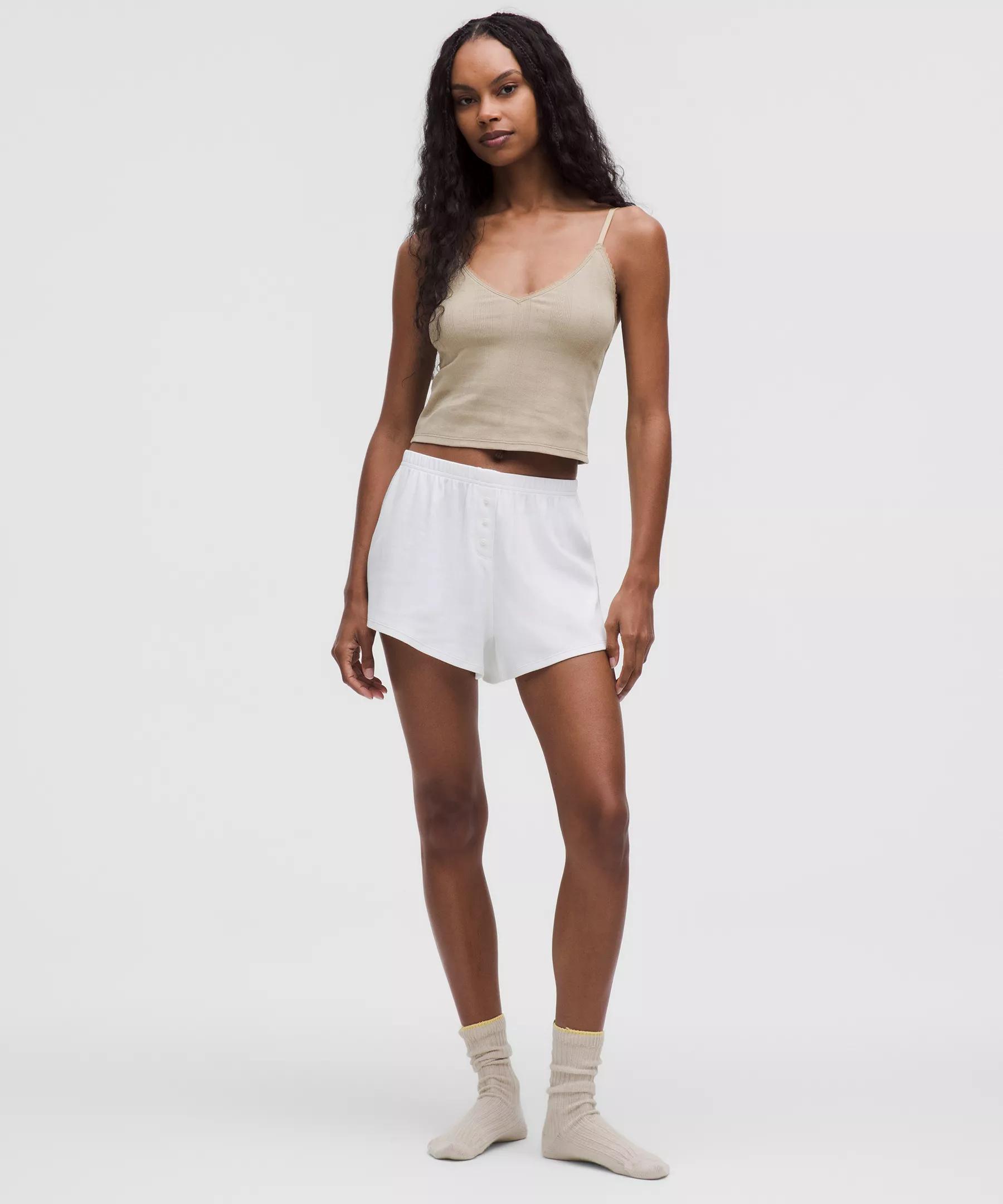 Cotton Pointelle Cropped Cami Tank Top Product Image