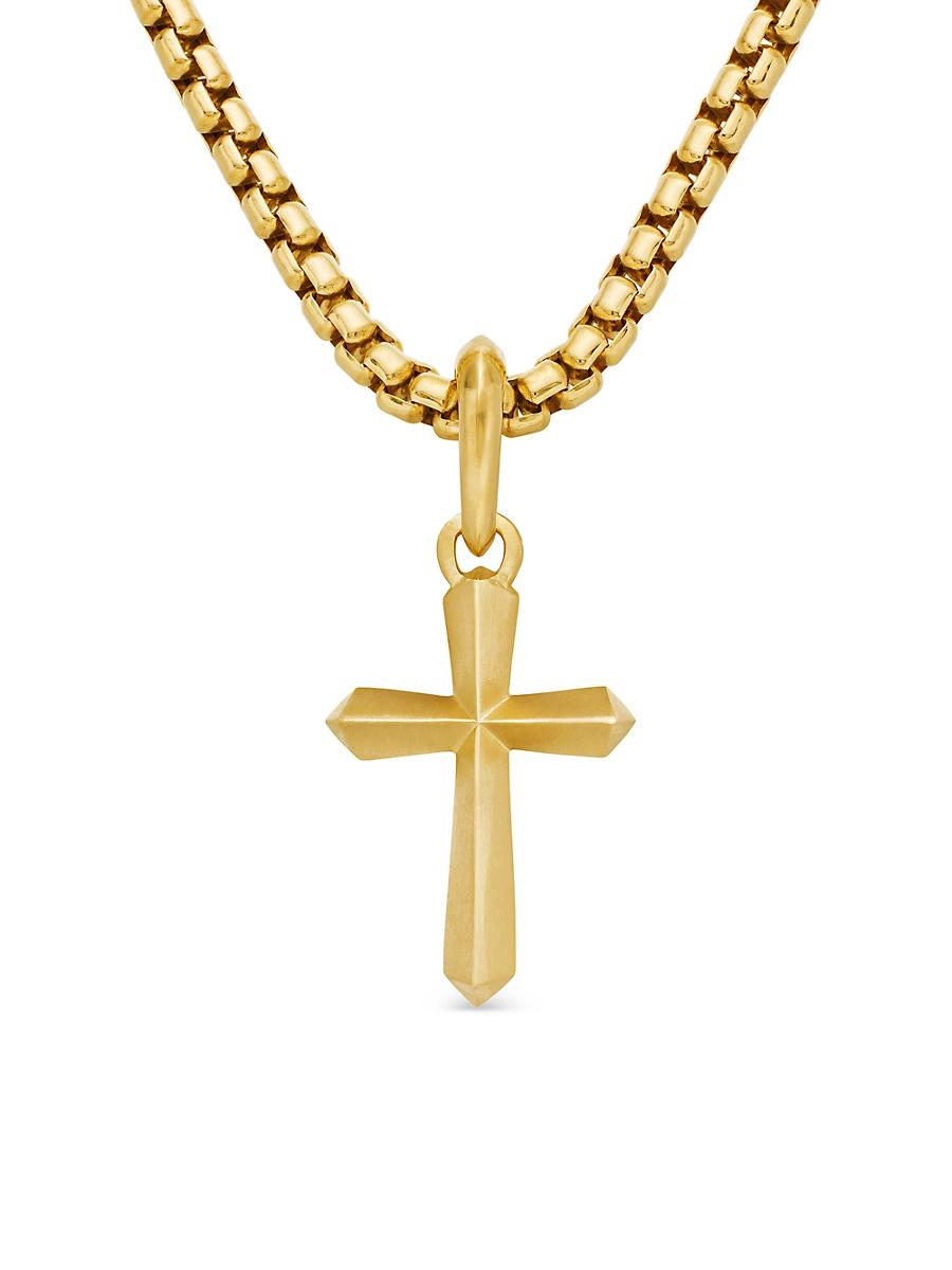 Mens Cross Amulet in 18K Yellow Gold, 19mm Product Image
