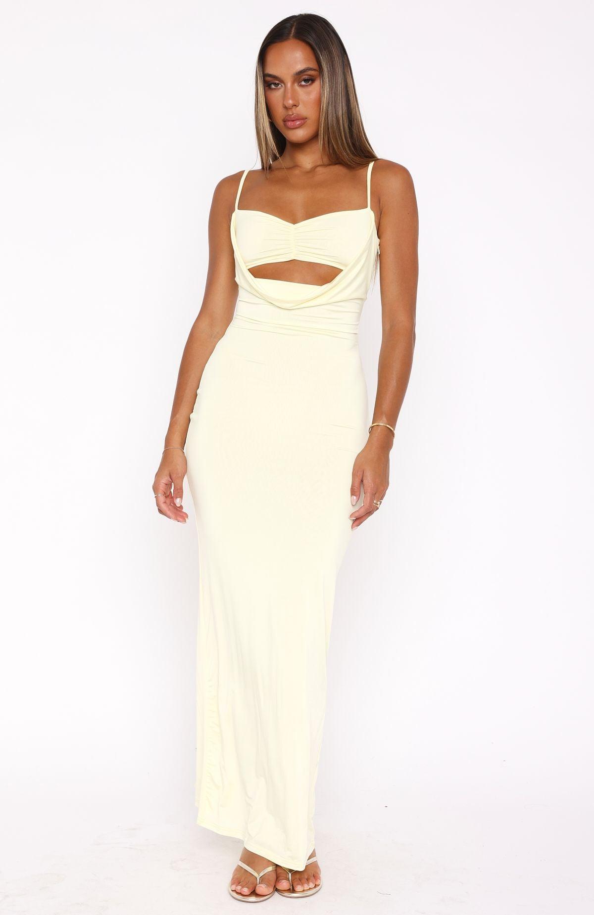 Hit The City Maxi Dress Lemon Product Image