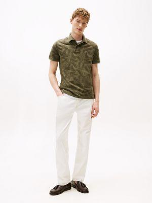 Regular Fit Allover Leaf Print Polo Product Image