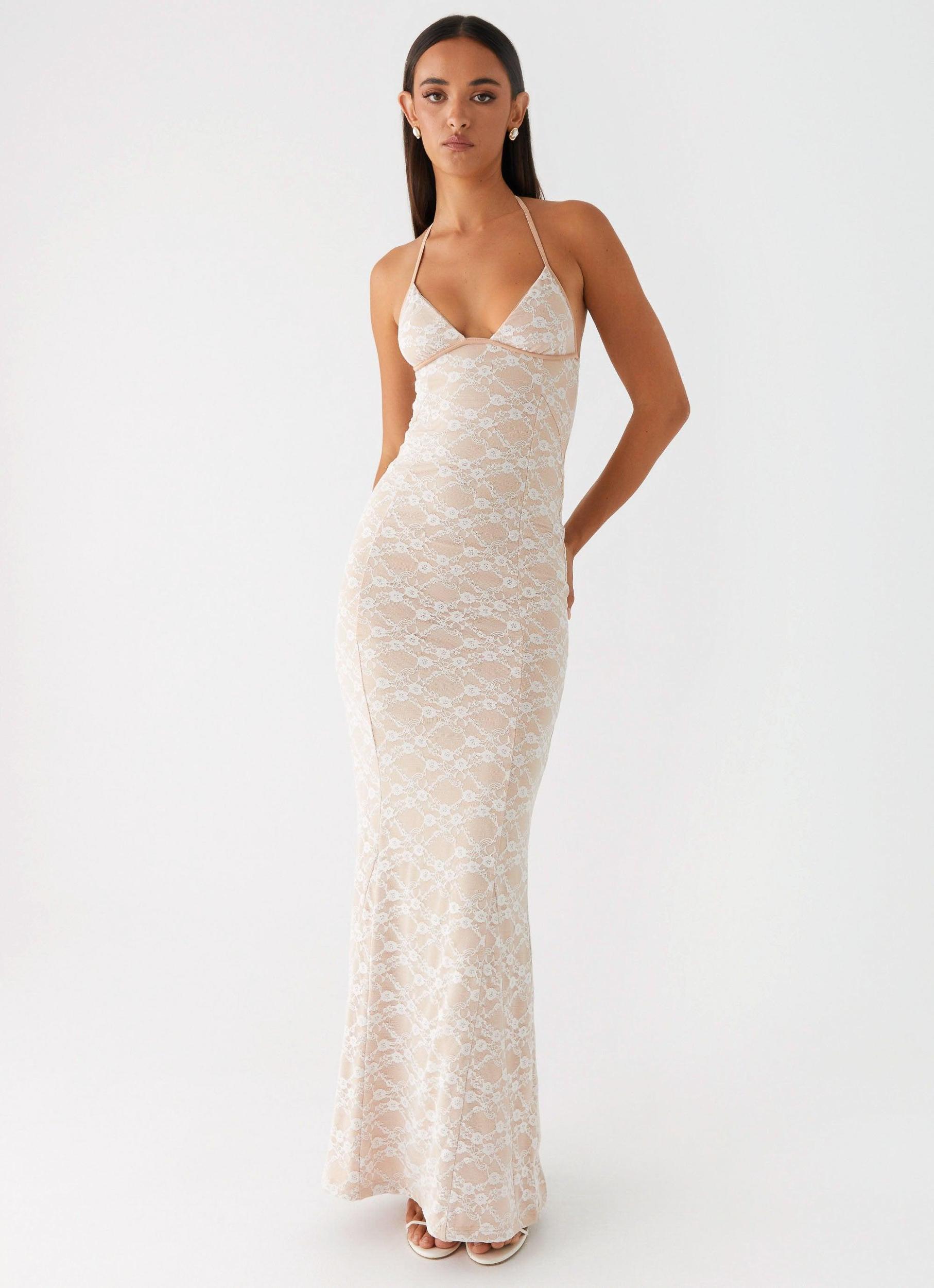 Jolina Lace Maxi Dress - White Product Image
