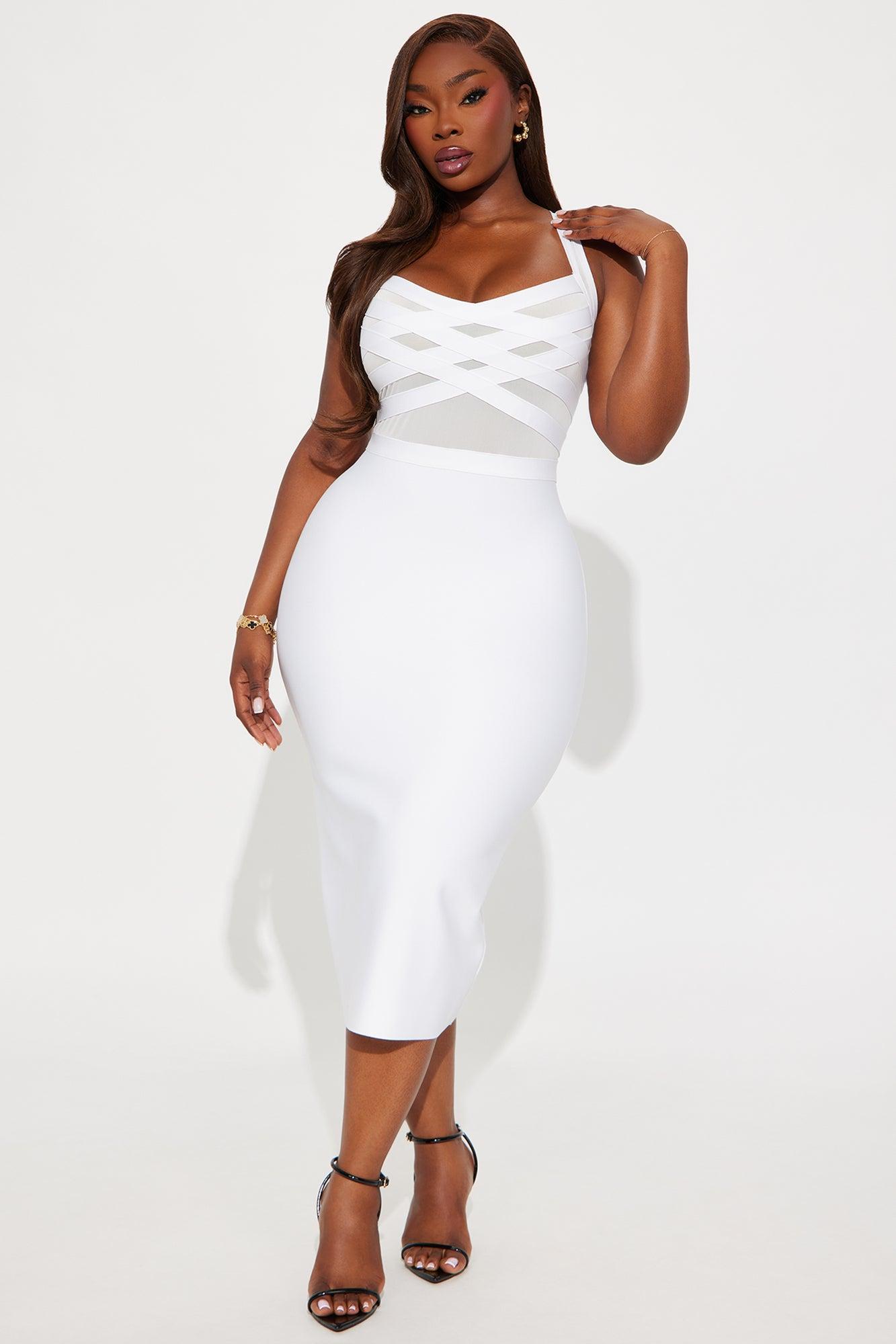 Cassidy Bandage Midi Dress - White Product Image