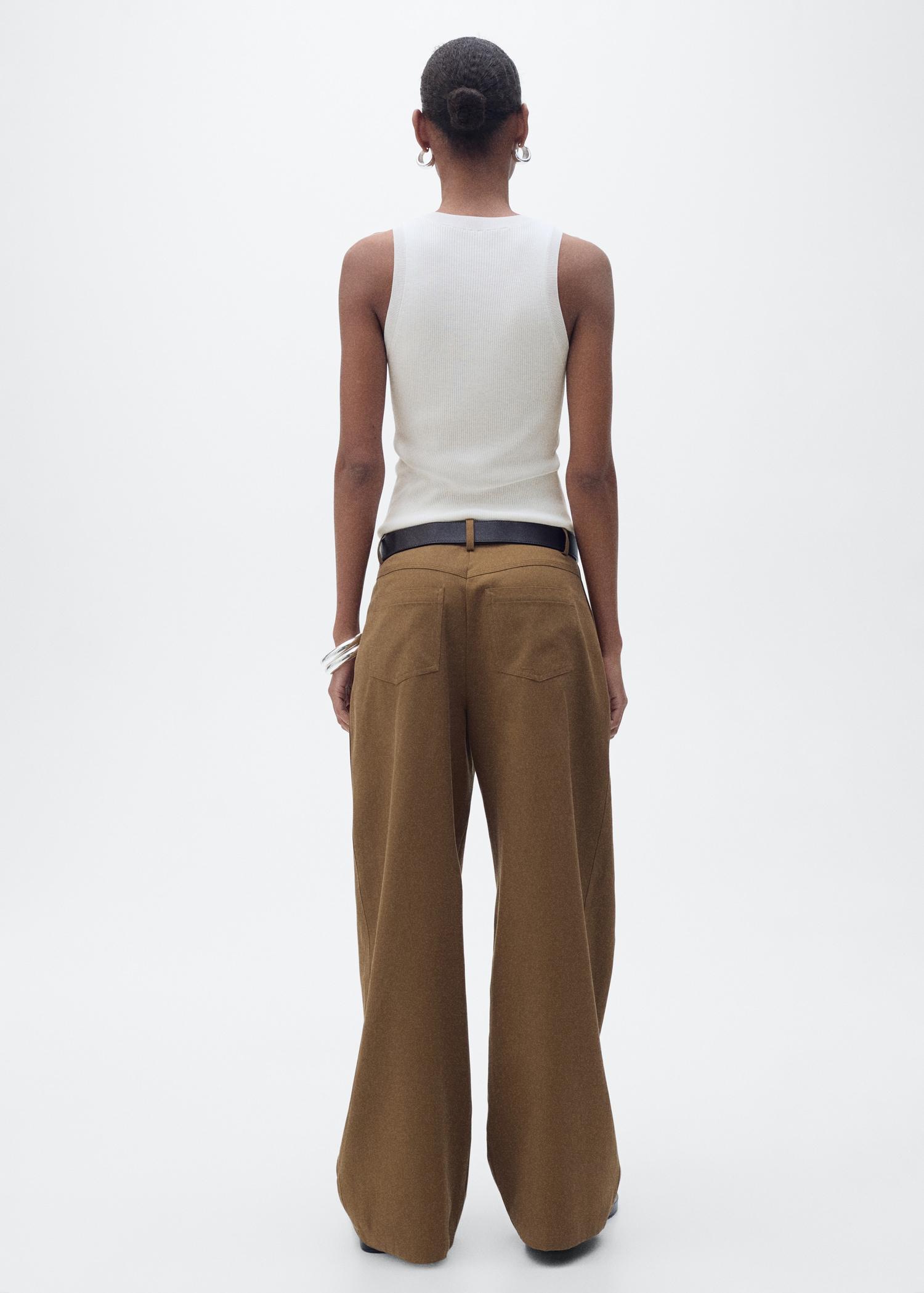 Ribbed knit top - Women | MANGO USA Product Image