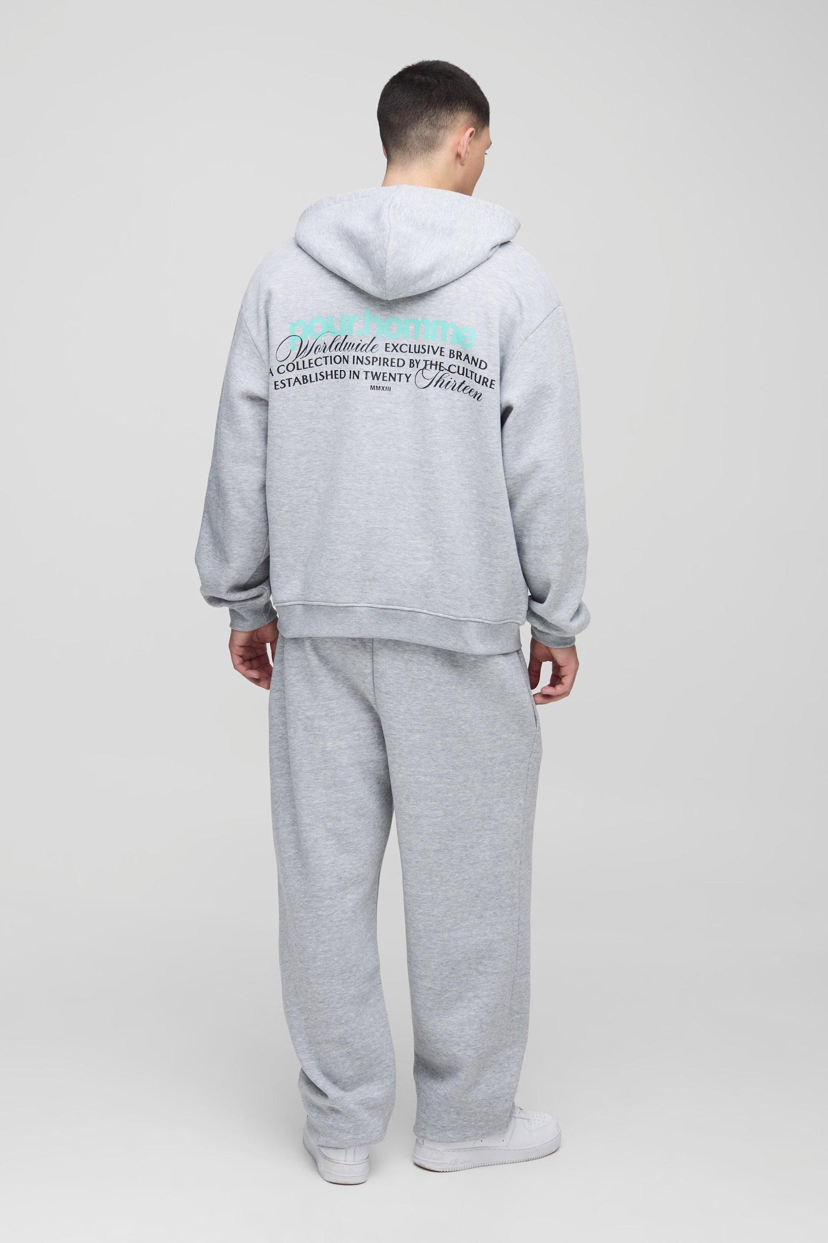 Oversized Homme Zip Through Hooded Tracksuit | boohooMAN USA Product Image