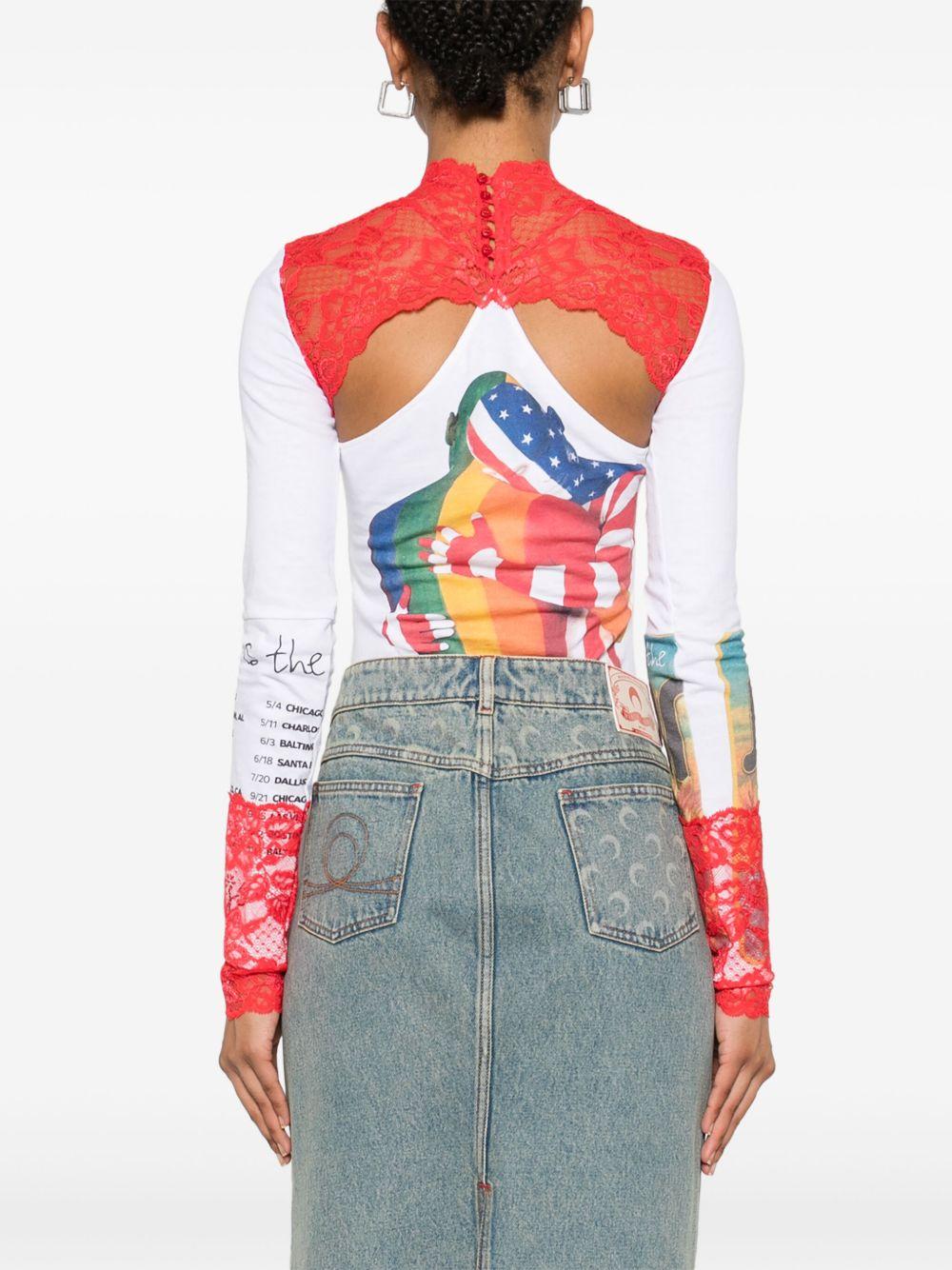 regenerated lace-detail bodysuit  Product Image