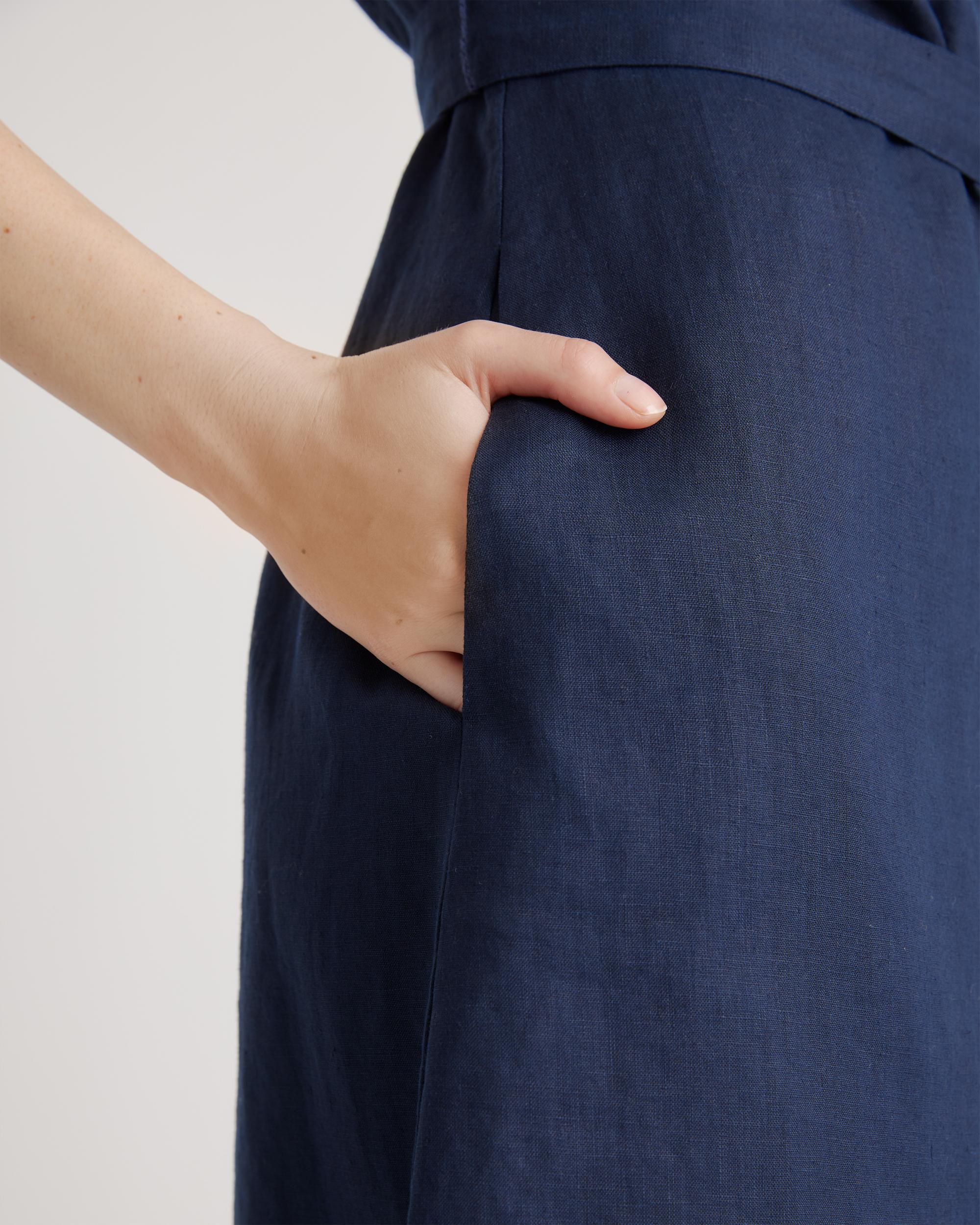 Quince | Women's 100% European Linen Button Front Dress Product Image