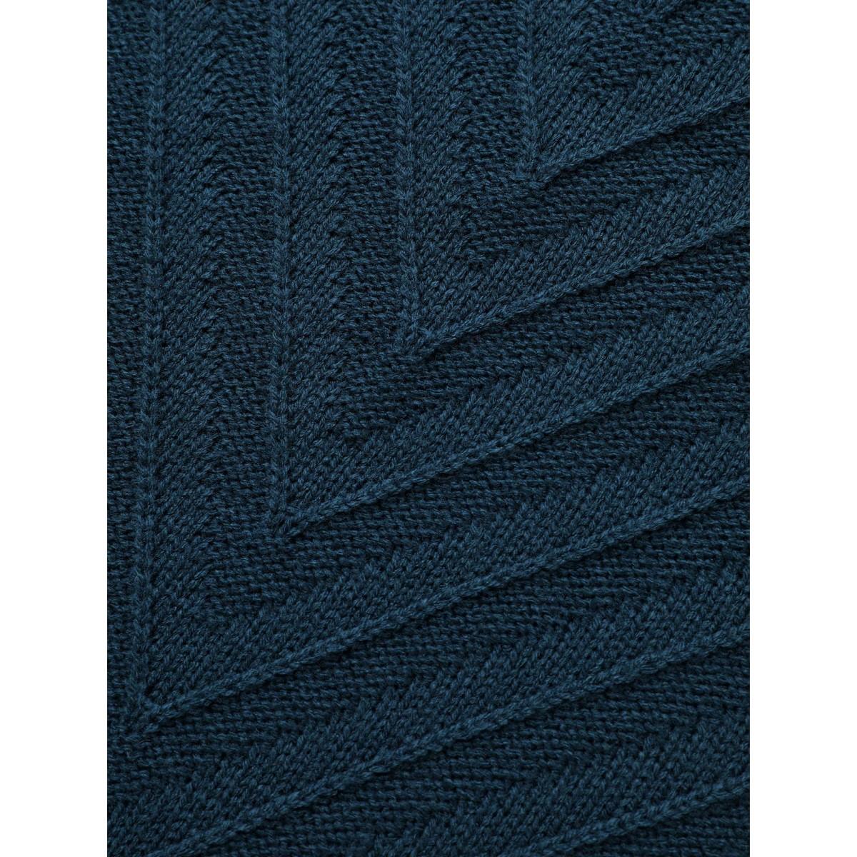 Plus Size Plain Textured Crew Neck Pullover DarkGreen Women Casual Loose Long Sleeve Boat Neck Everyday Pullovers BloomChic 28/5X Product Image