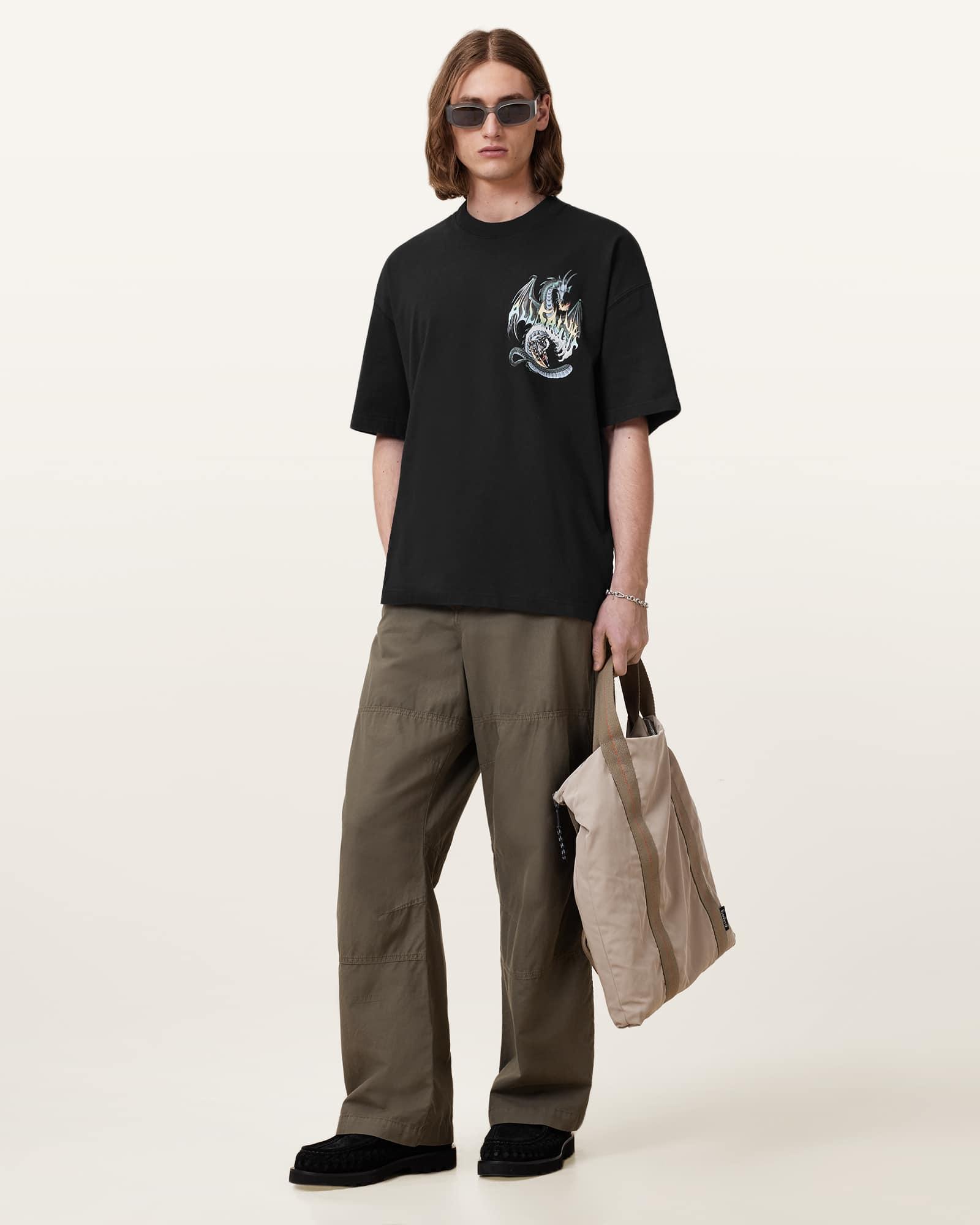 Dragon Wave Oversized Short Sleeve T-Shirt Product Image