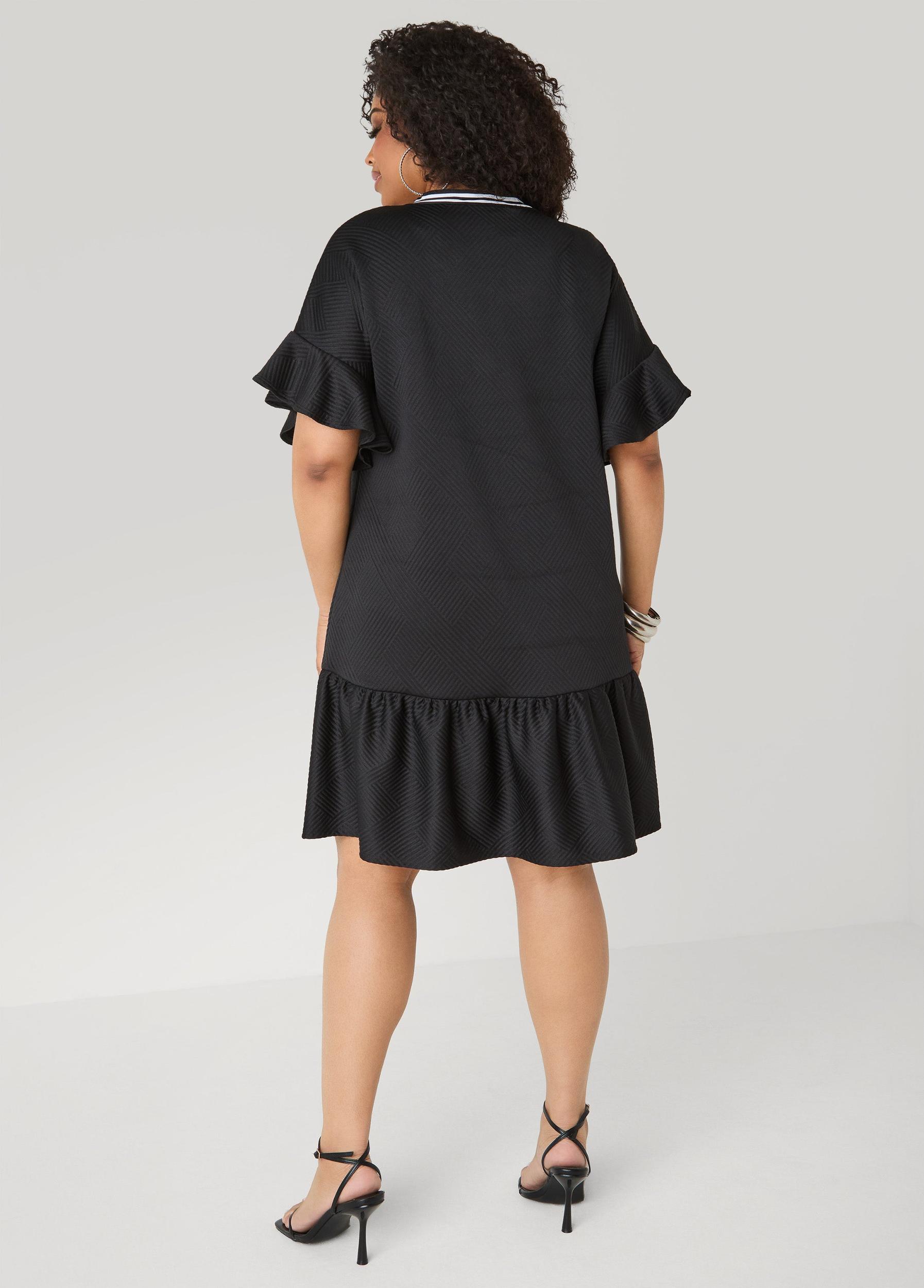Ruffled Textured Babydoll Dress Product Image