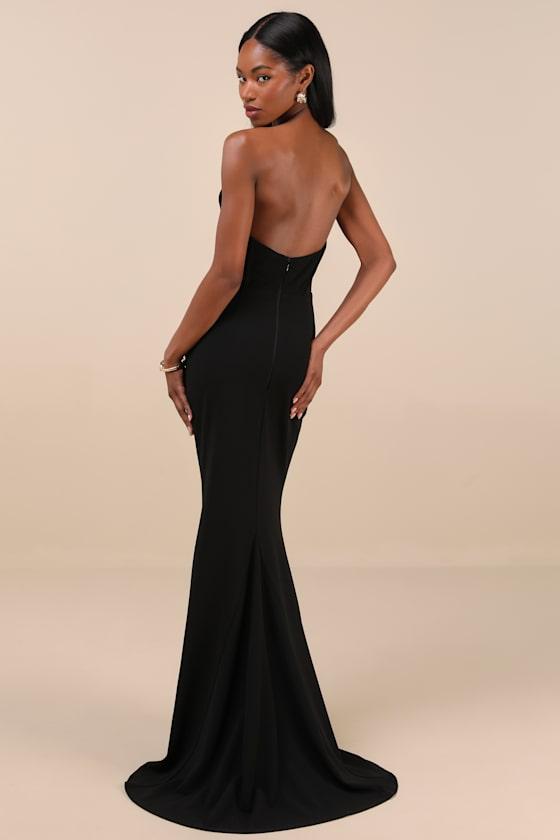 Laney Black Strapless Corset Maxi Dress Product Image