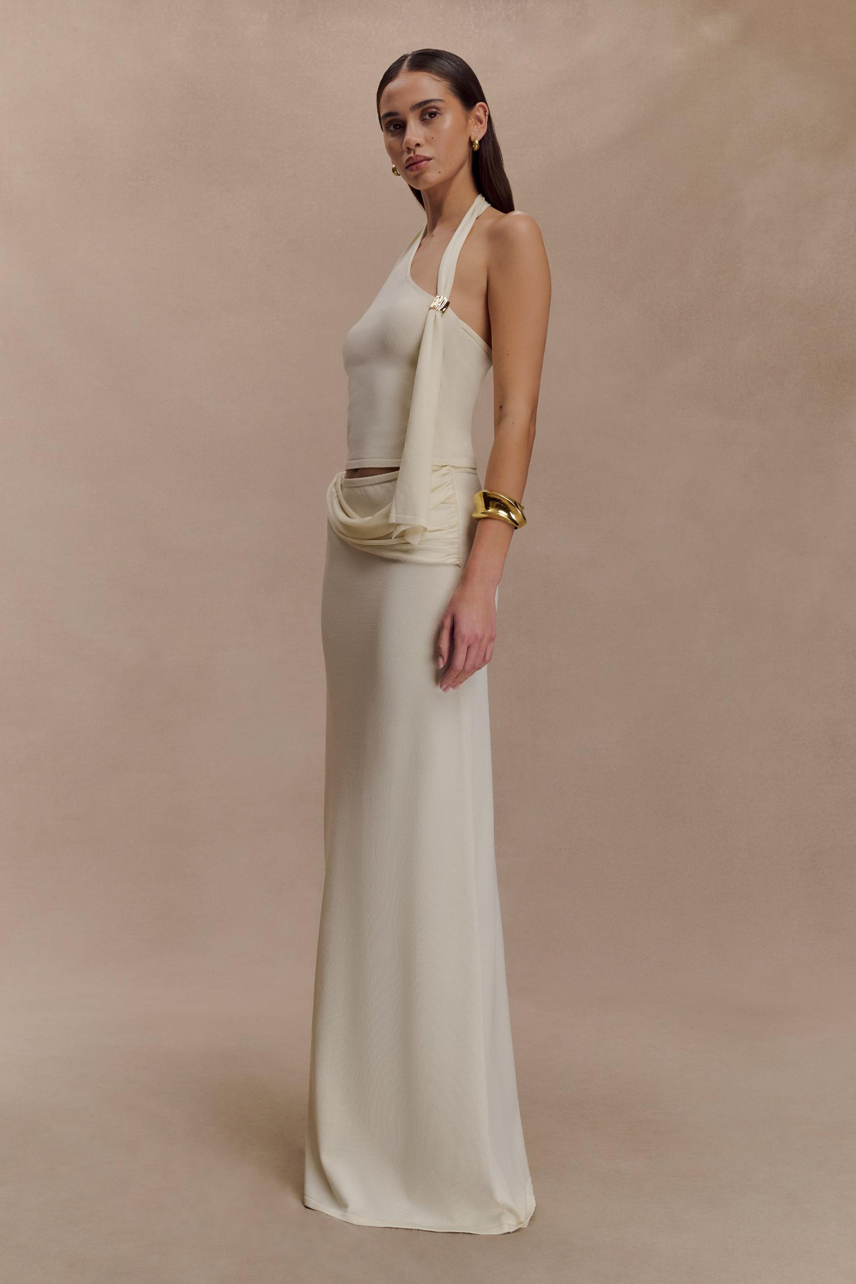 Xanthia Knit Halter Top - Ivory Product Image