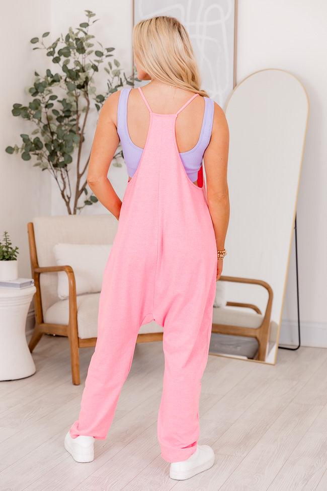 Day In The Life Neon Pink Jumpsuit FINAL SALE Product Image