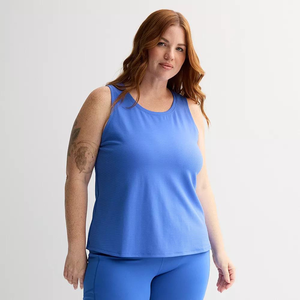 Plus Size Tek Gear® Rib Easy Tank Top, Women's, Size: 2XL, Mineral Black Product Image