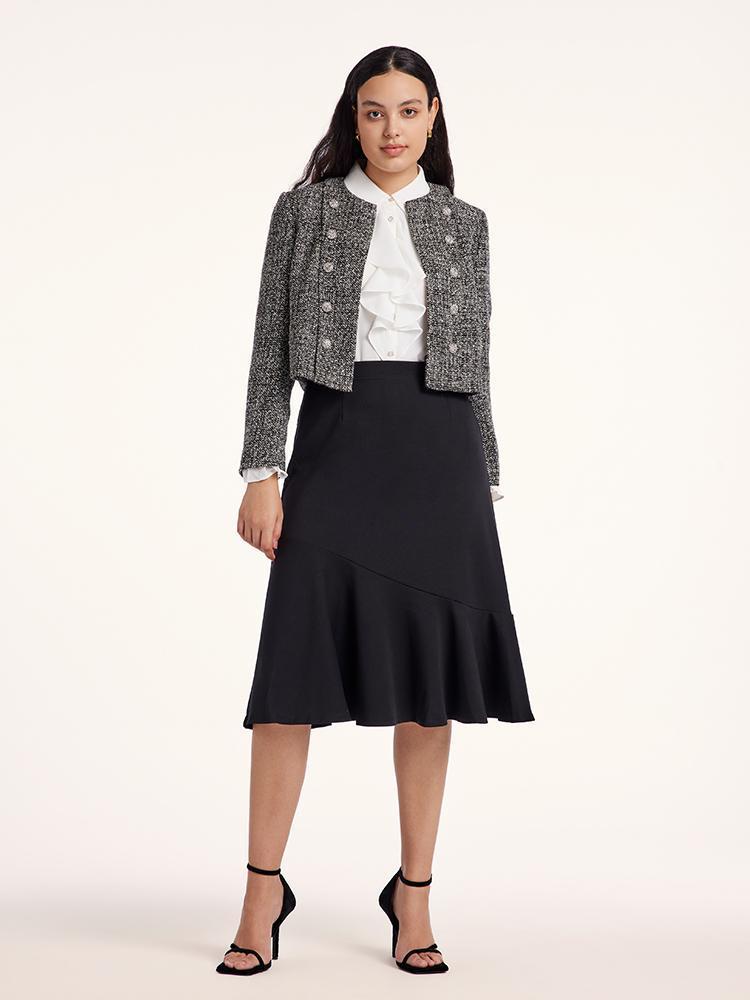Classic Tweed Cropped Women Jacket Product Image