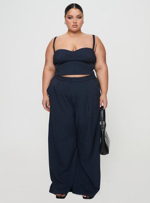 Briana Set Navy Pinstripe Curve Product Image