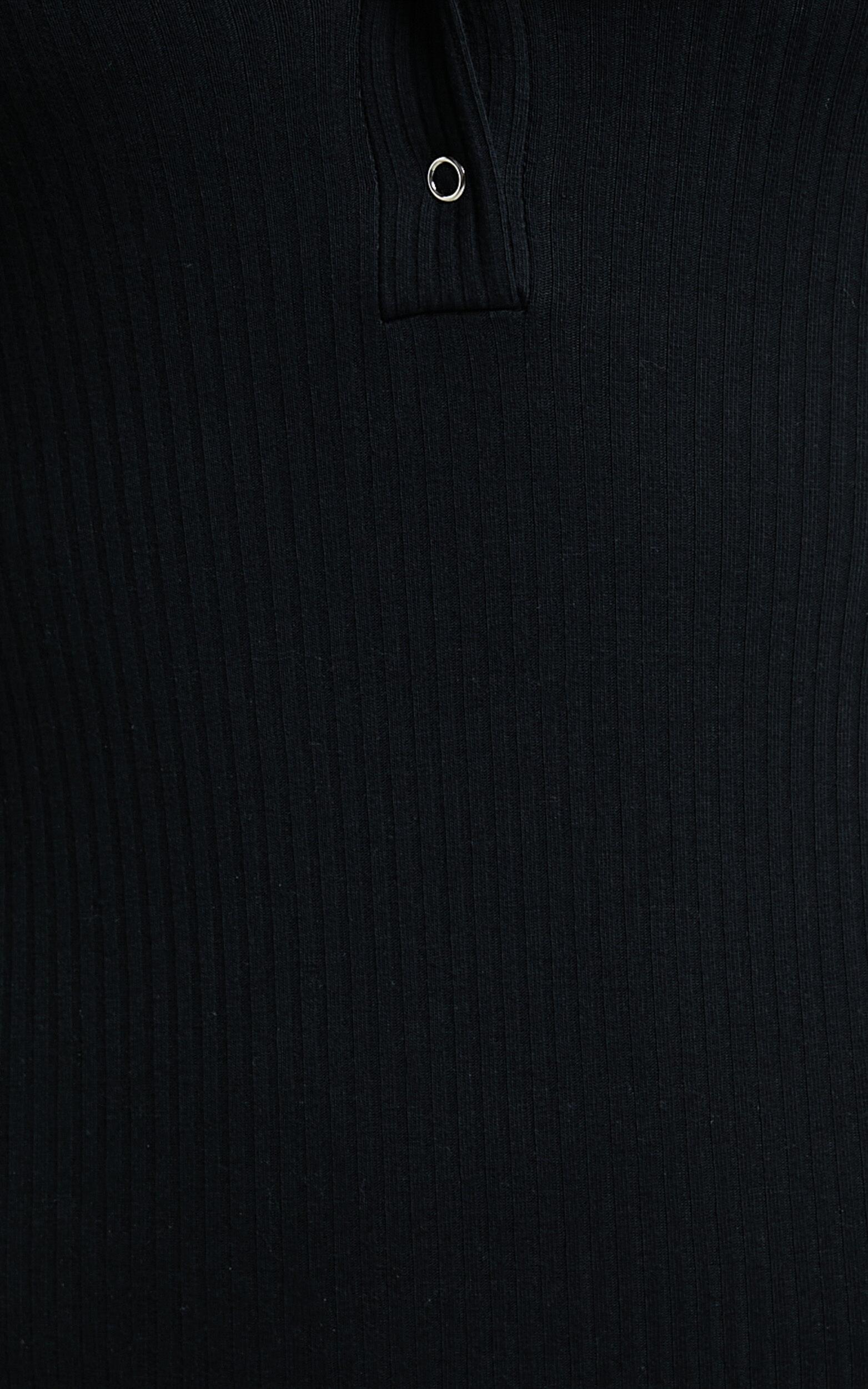 Tatem Bodysuit - Long Sleeve Button Front Bodysuit in Black Product Image