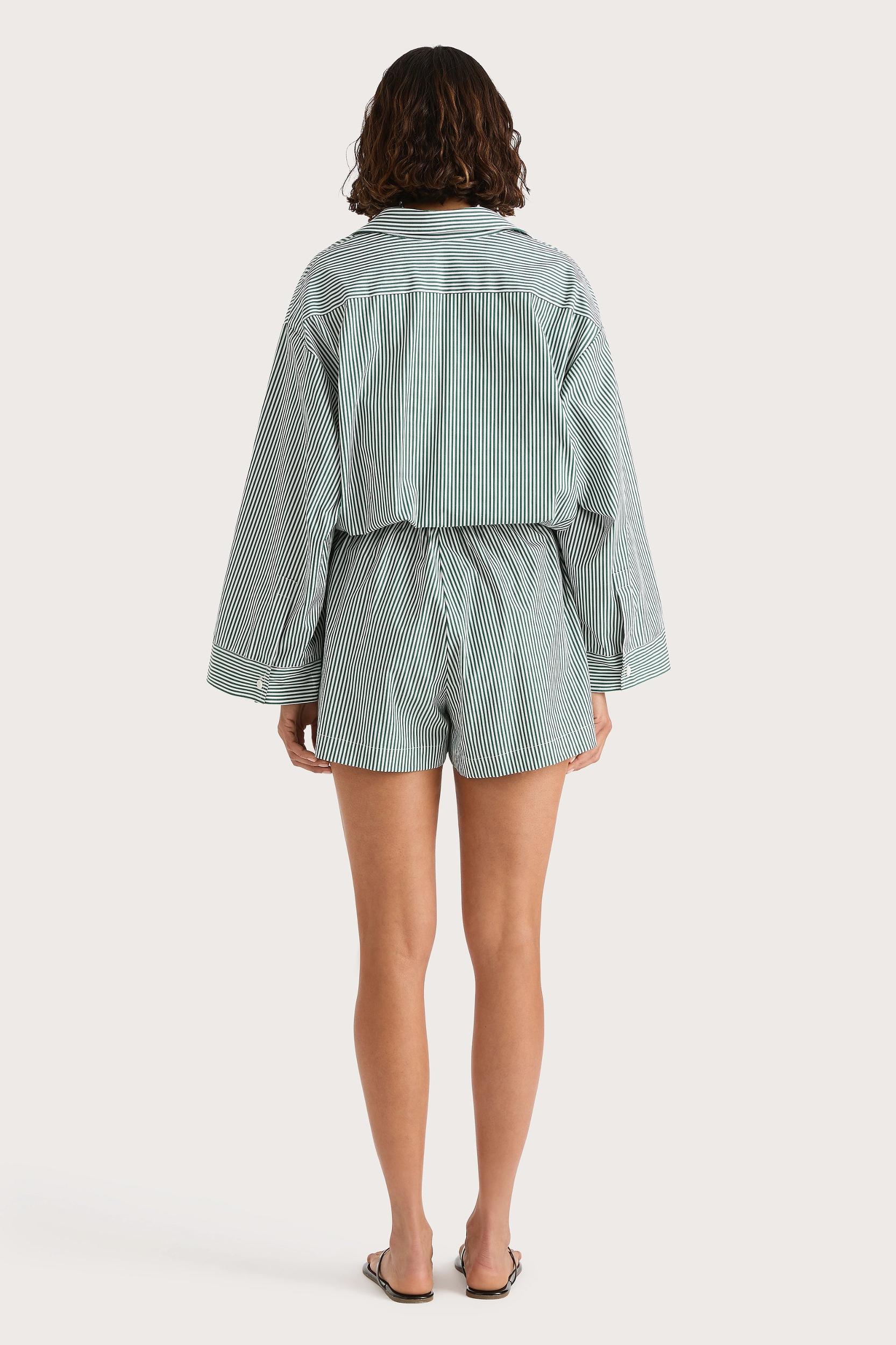 Freja Playsuit Green Stripe - Final Sale Product Image