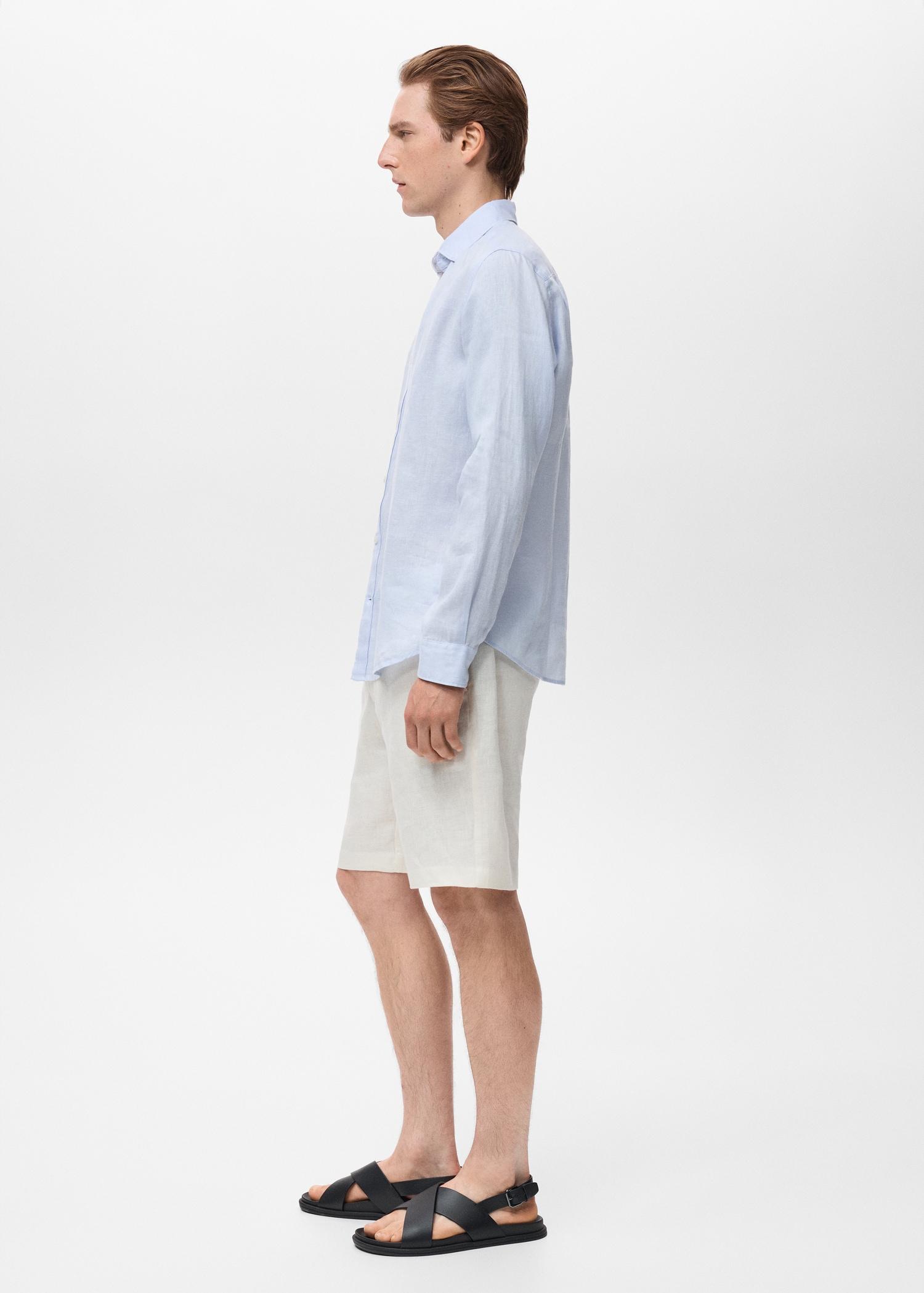 Linen 100% shirt - Men | MANGO USA Product Image