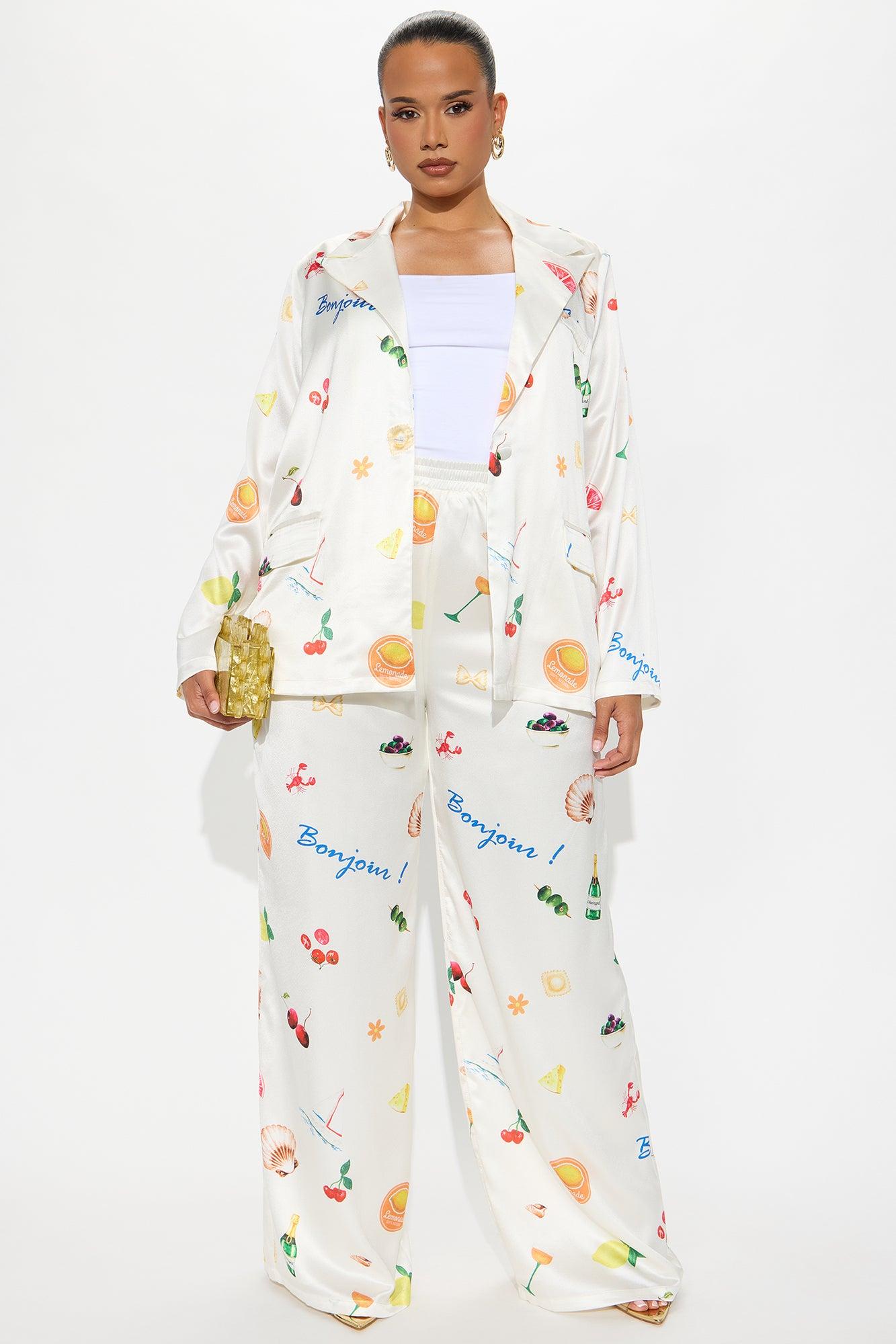 Coastal Getaway Satin Blazer - Cream Product Image