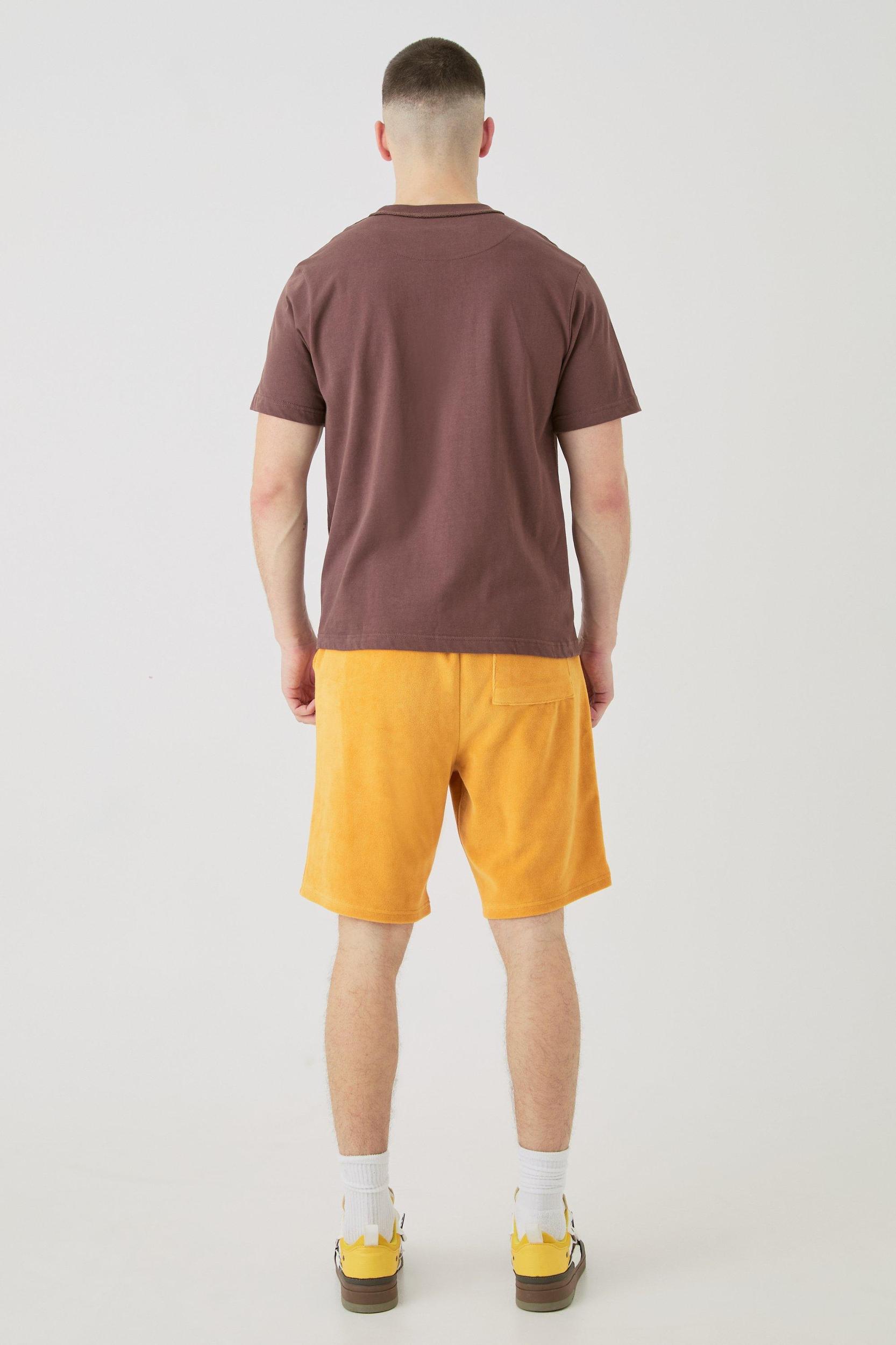 Tall Elasticated Waist Pintuck Velour Shorts | boohooMAN USA Product Image