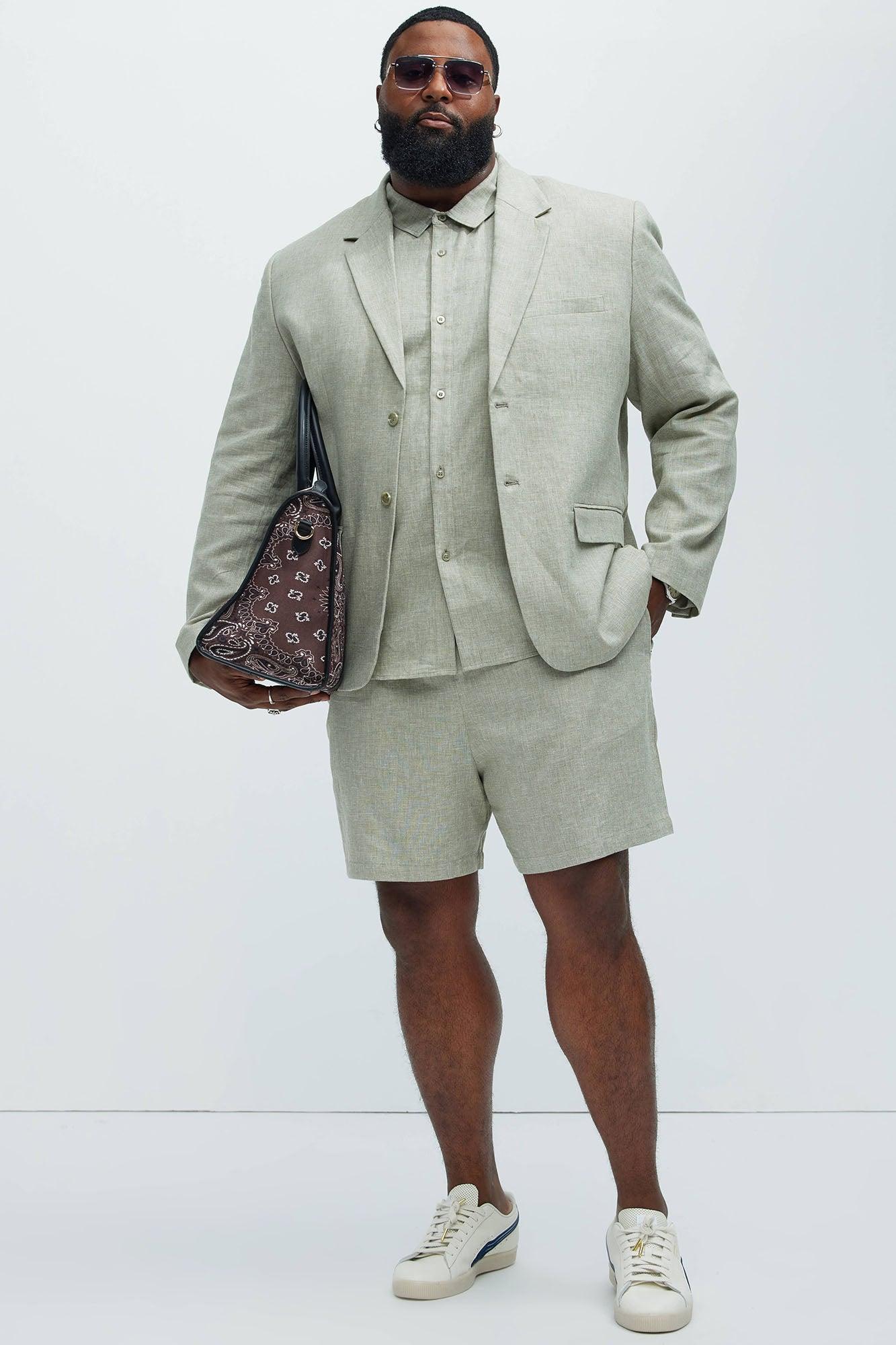 Bahamas Linen Shorts - Green Product Image