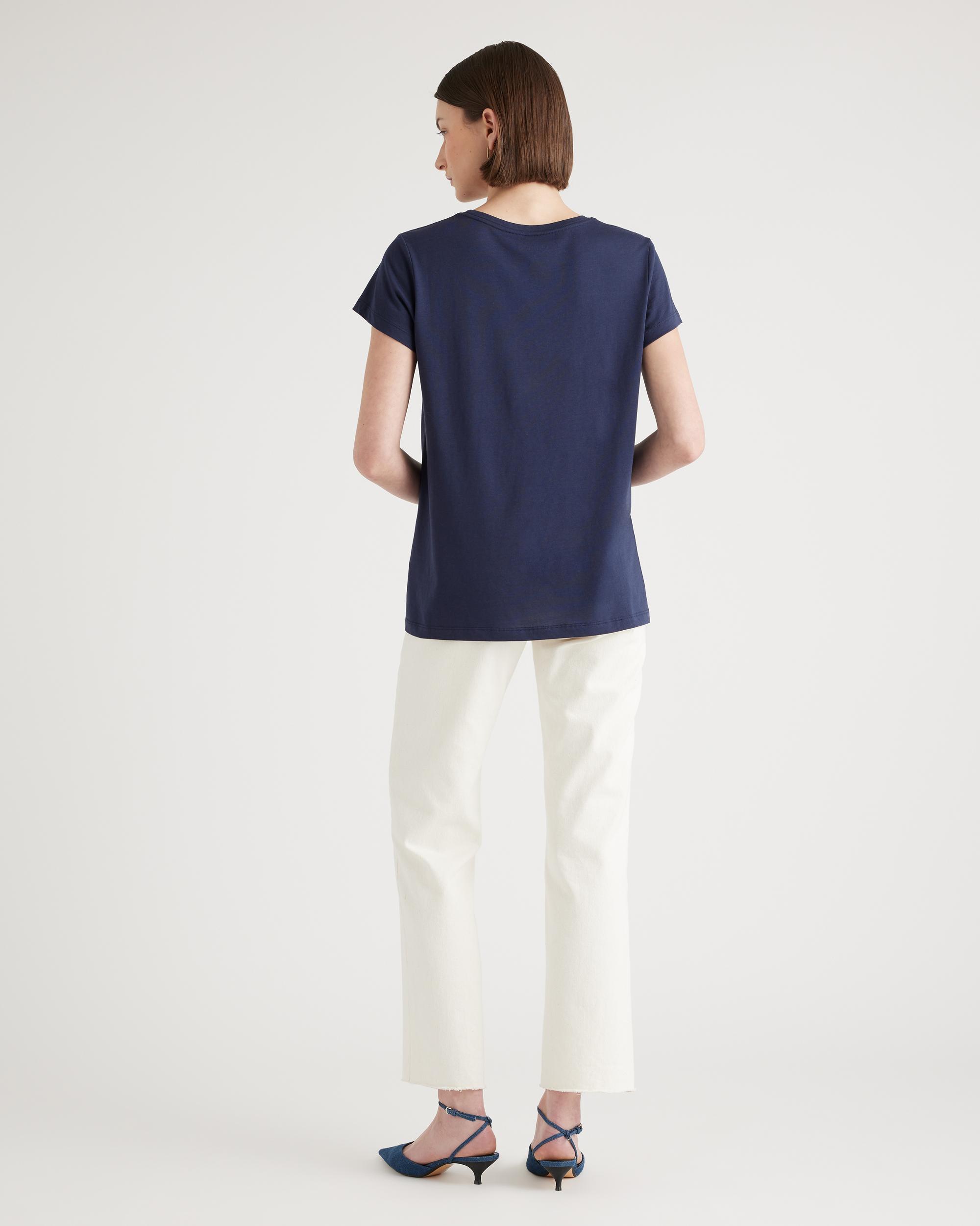 Quince | Women's Cotton Modal Crew Neck Swing T-Shirt Size XS, Cotton/Modal Product Image