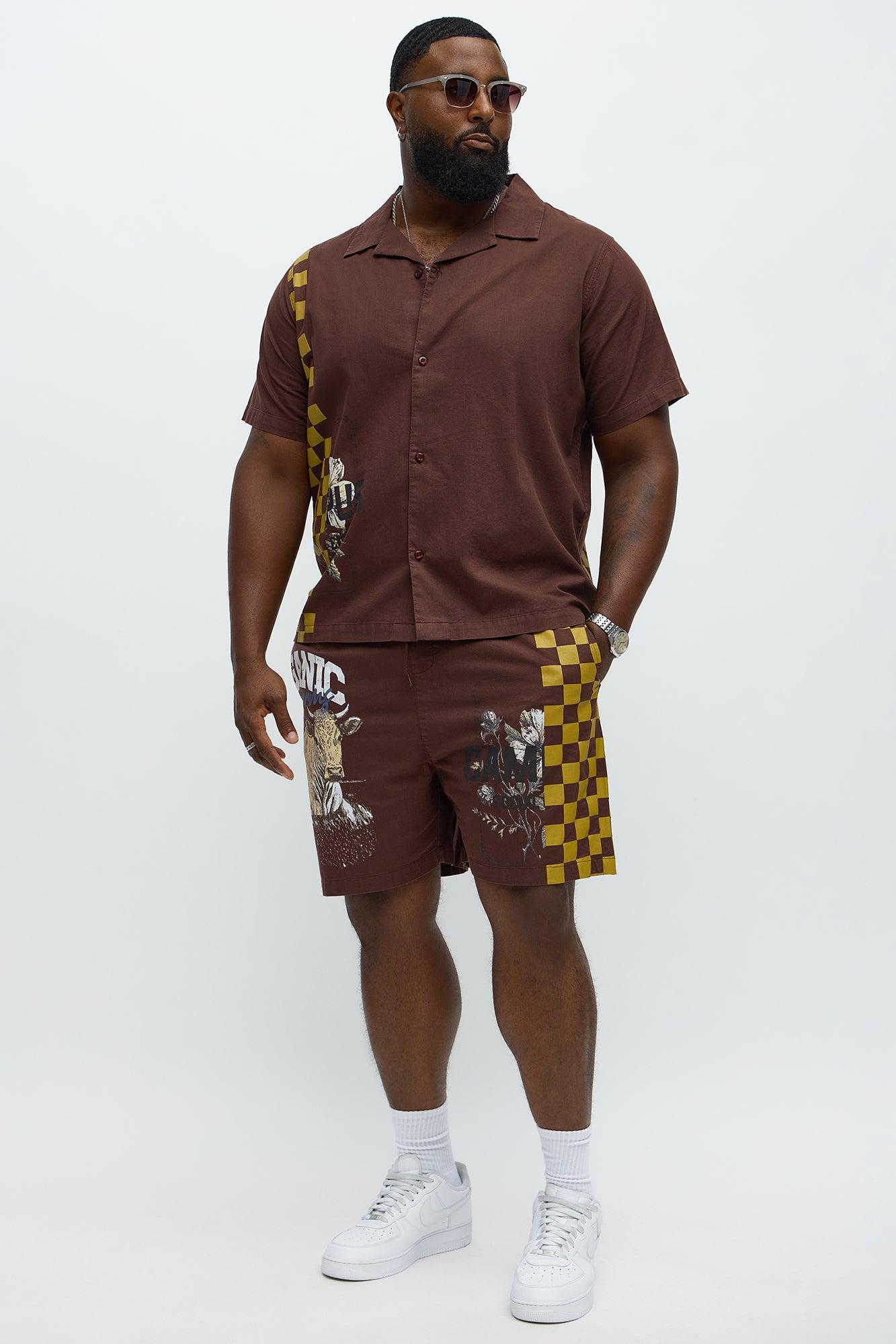 Groves Relaxed Drawstring Shorts - Dark Brown Male Product Image
