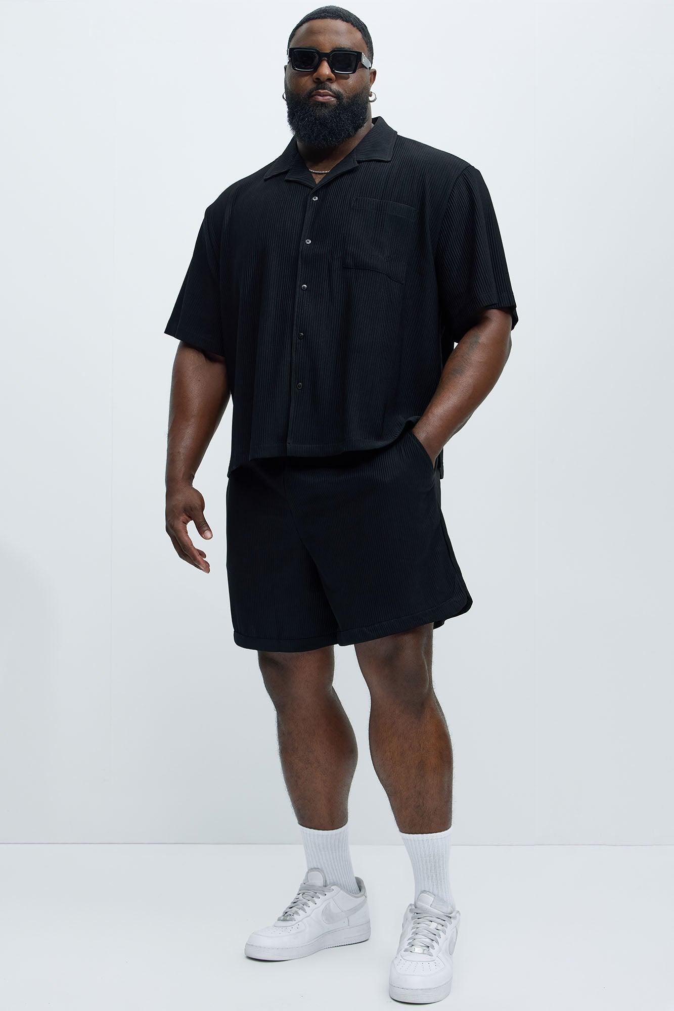 Show Up Short Sleeve Cuban Shirt - Black Product Image
