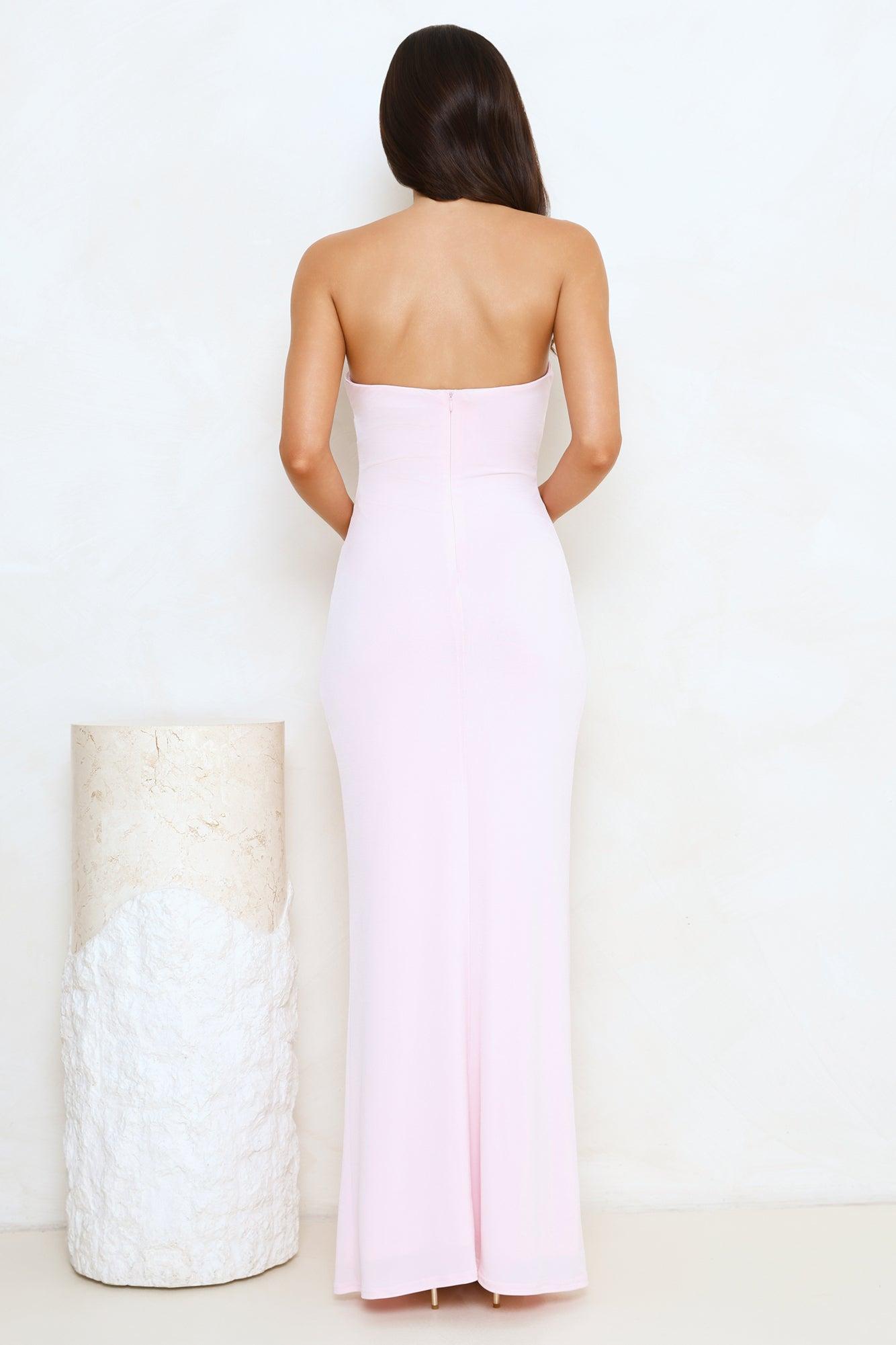 Seashore Dreaming Strapless Maxi Dress Pink Product Image