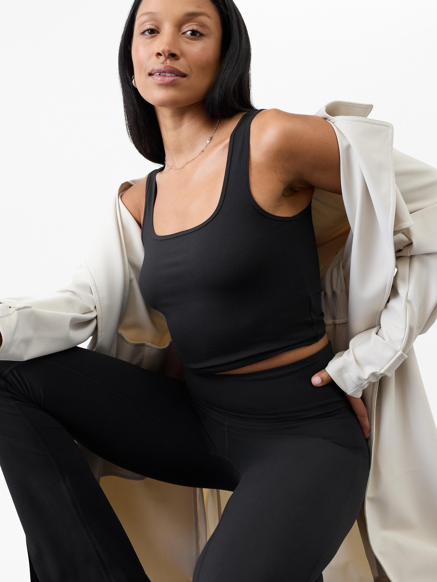 Signature Rib Square Neck Crop Tank Product Image