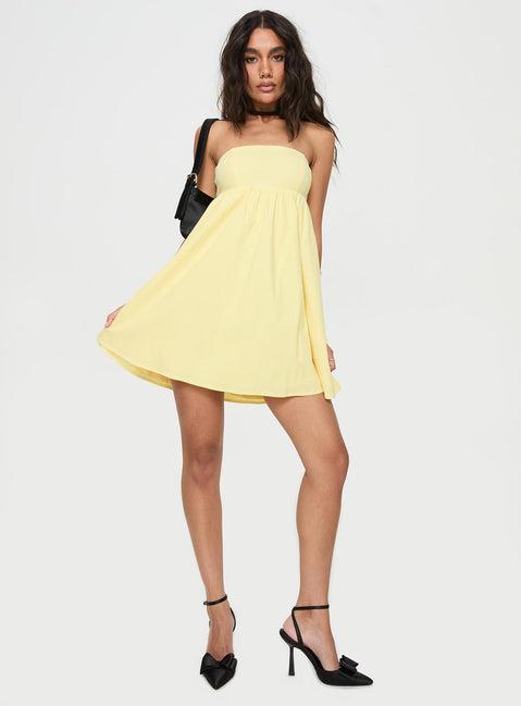 Osment Strapless Mini Dress Lemon Product Image