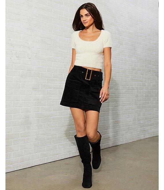 C&V Chelsea & Violet High Rise Pleated Coordinating Corduroy Mini Skirt Product Image