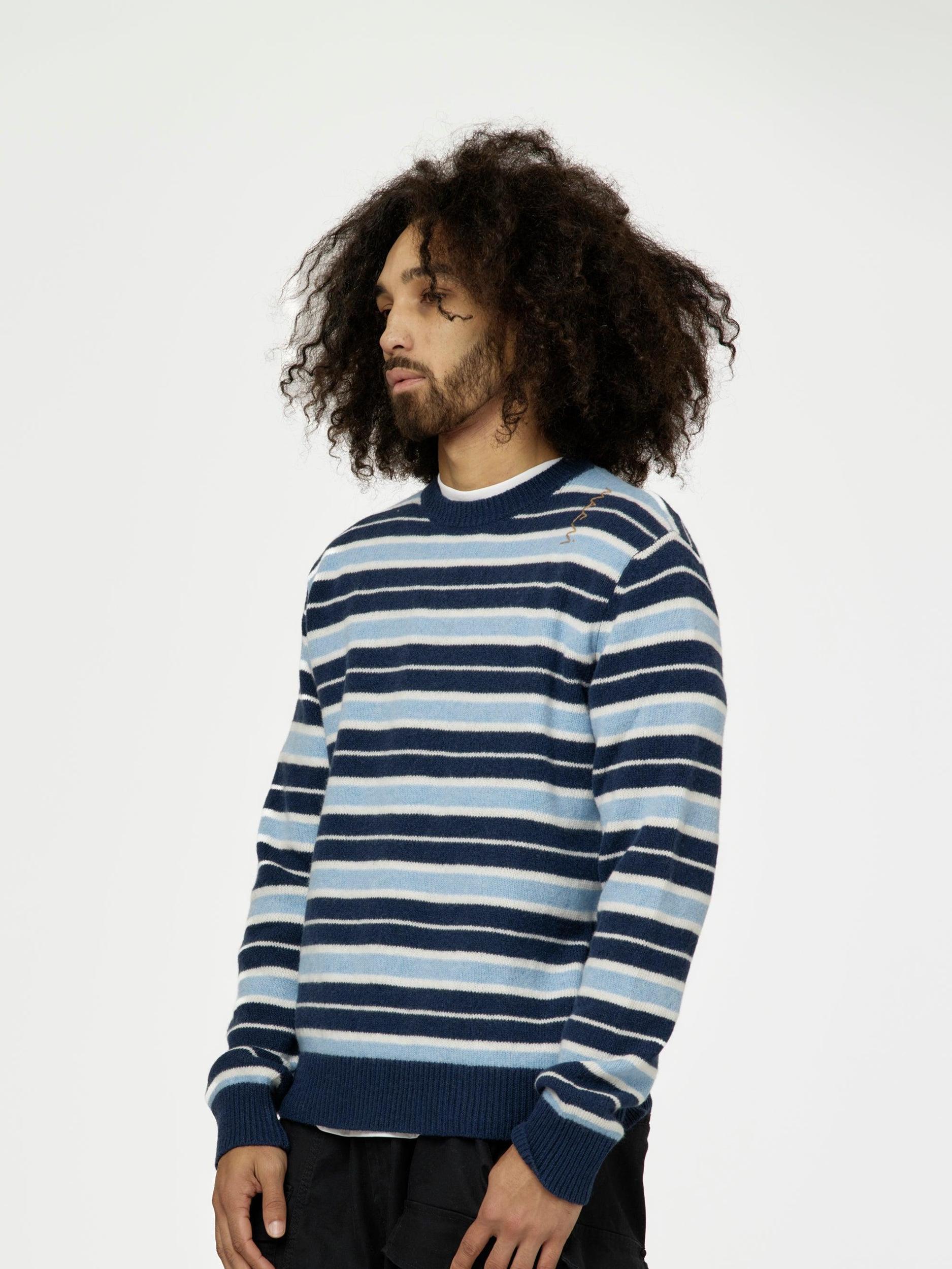 Iconic Striped Crewneck Sweater (Blue Lilac) Product Image